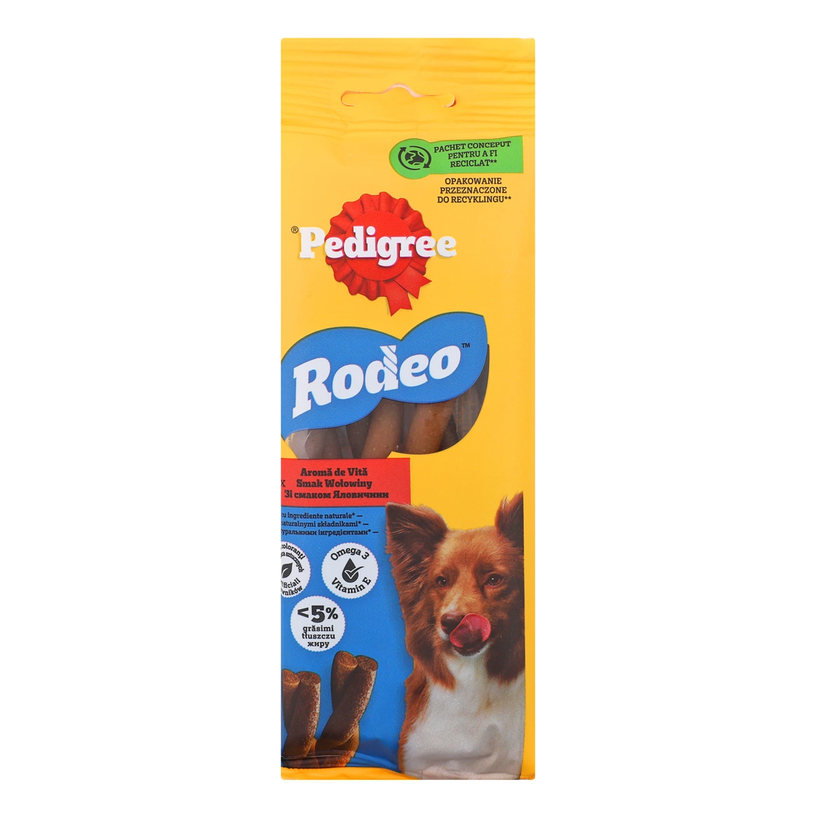 Корм для собак Pedigree Rodeo додатковий для дорослих собак з яловичиною 70г Фото №:1