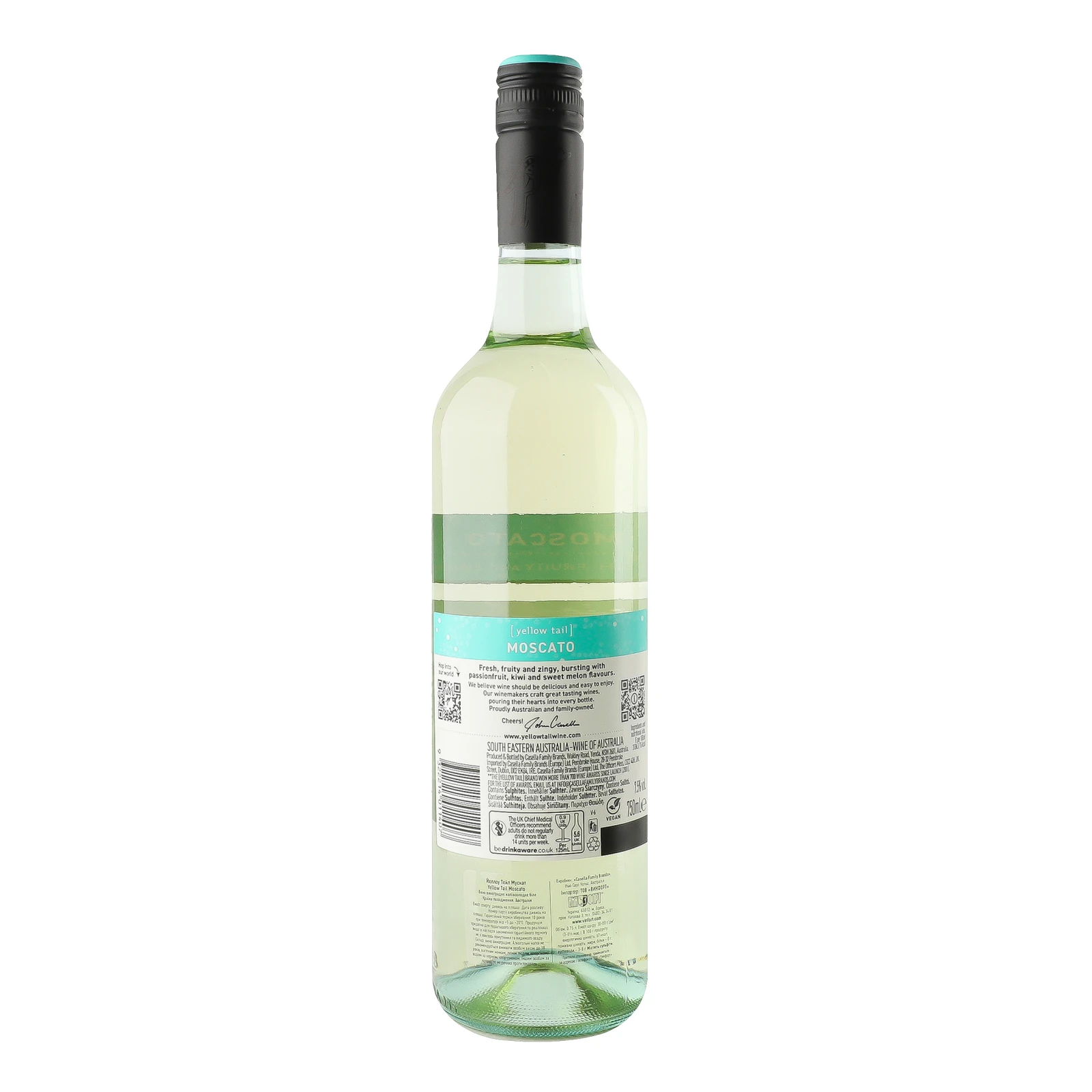 Вино Yellow Tail Moscato біле напівсолодке 7.5% 0.75л фото 2