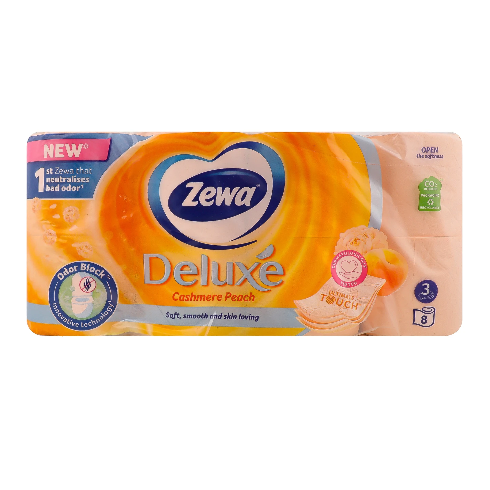 Папір туалетний Zewa Deluxe Cashmere Peach 3-х шаровий 8шт/уп Фото №:1