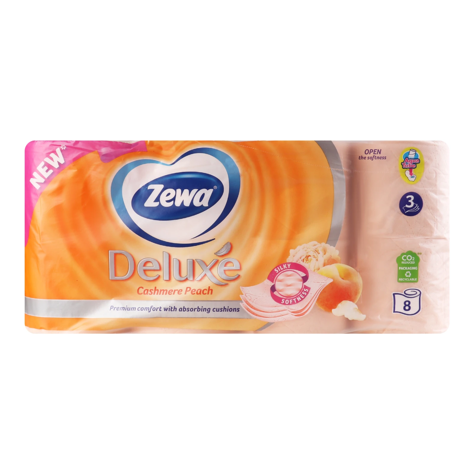 Папір туалетний Zewa Deluxe Cashmere Peach 3-х шаровий 8шт/уп Фото №:1