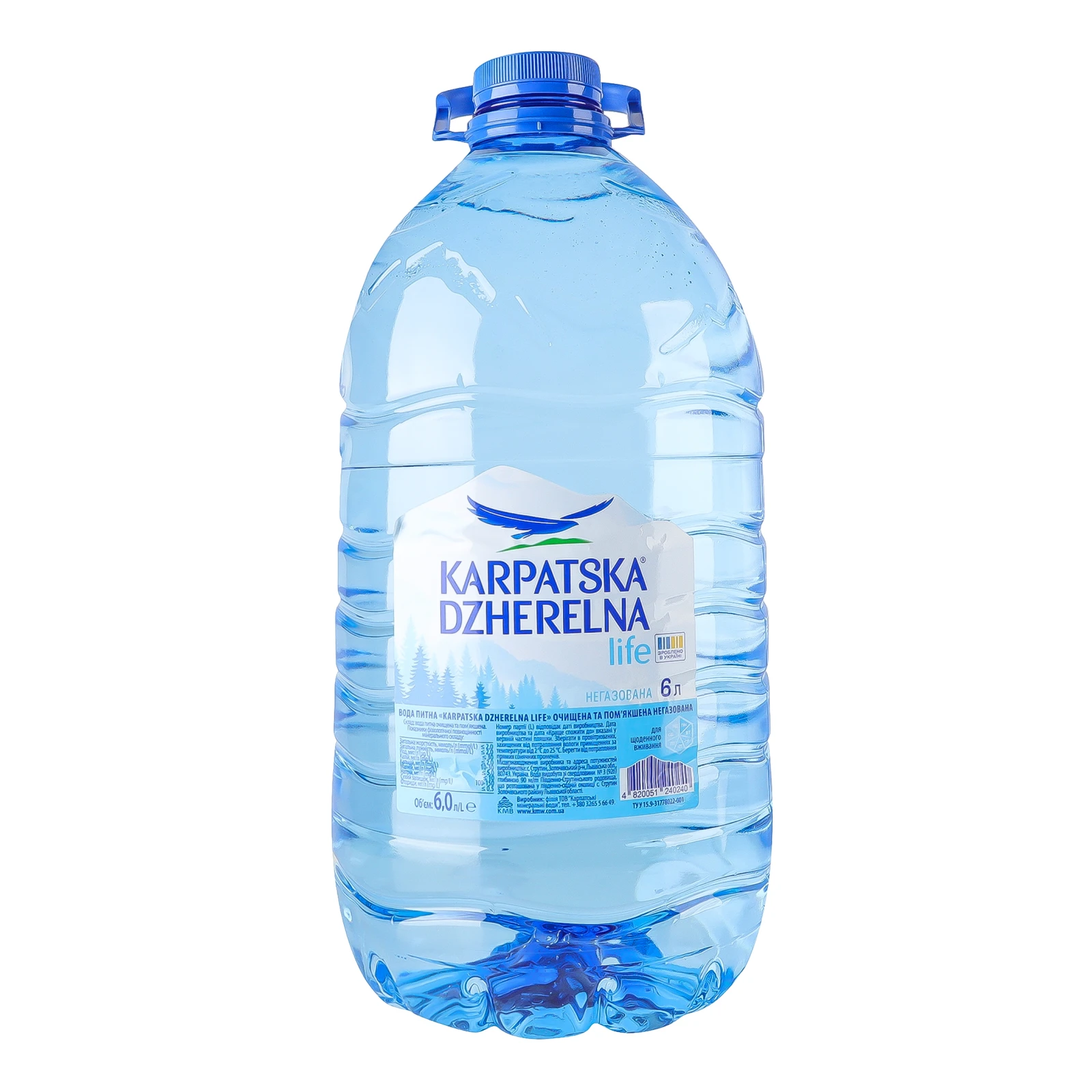 Вода мінеральна Карпатська джерельна природна столова негазована 6л Фото №:1