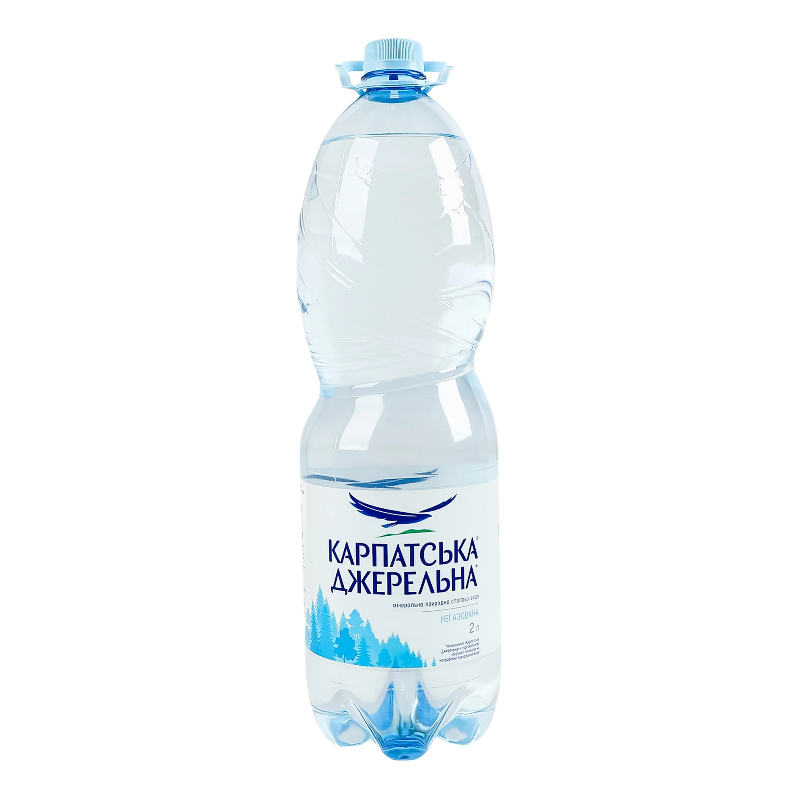 Вода мінеральна Карпатська джерельна природна столова гідрокарбонатна кальцієва негазована 2л Фото №:1