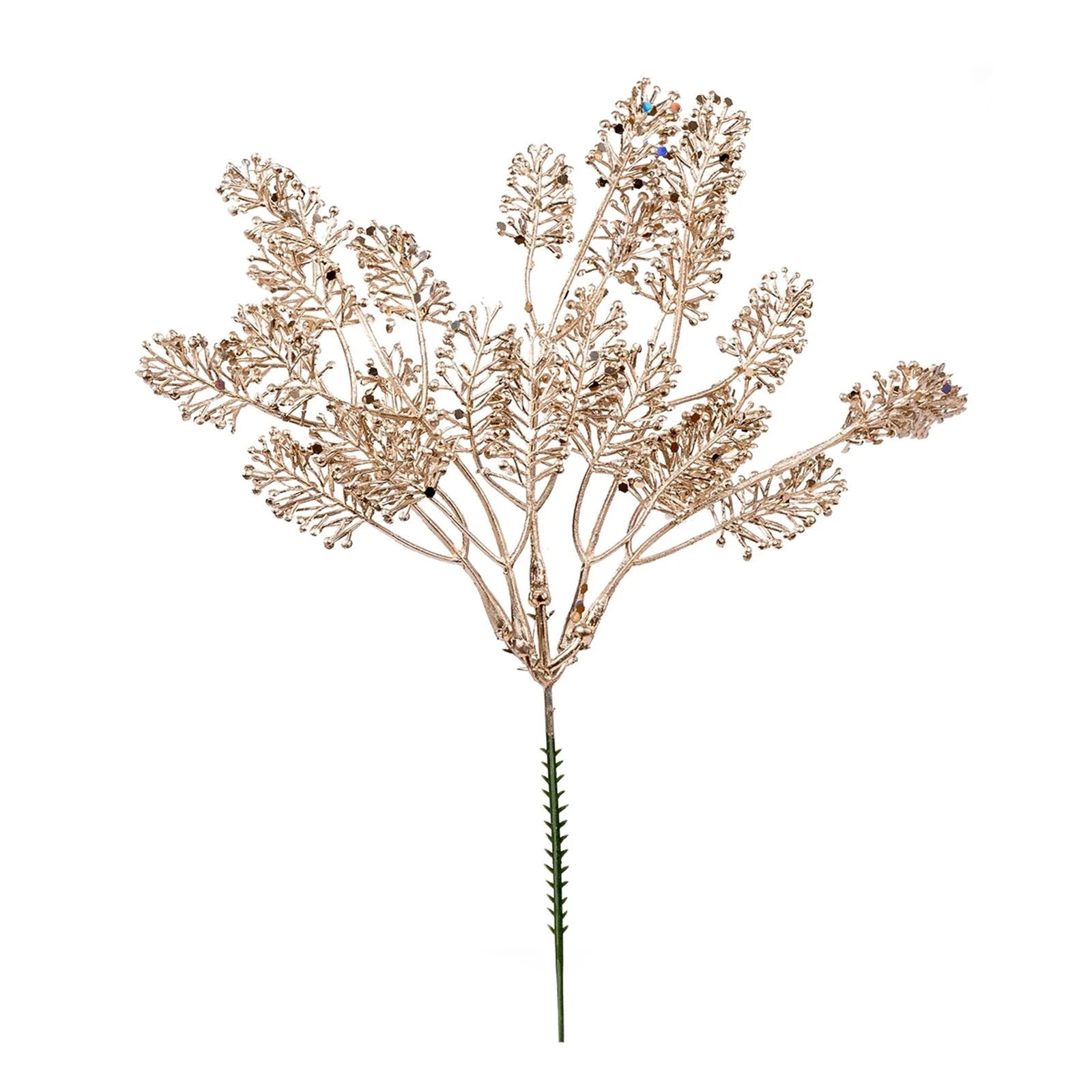 Гілка Yes! новорічна 28см декоративна Fun золото глітер Фото №:1