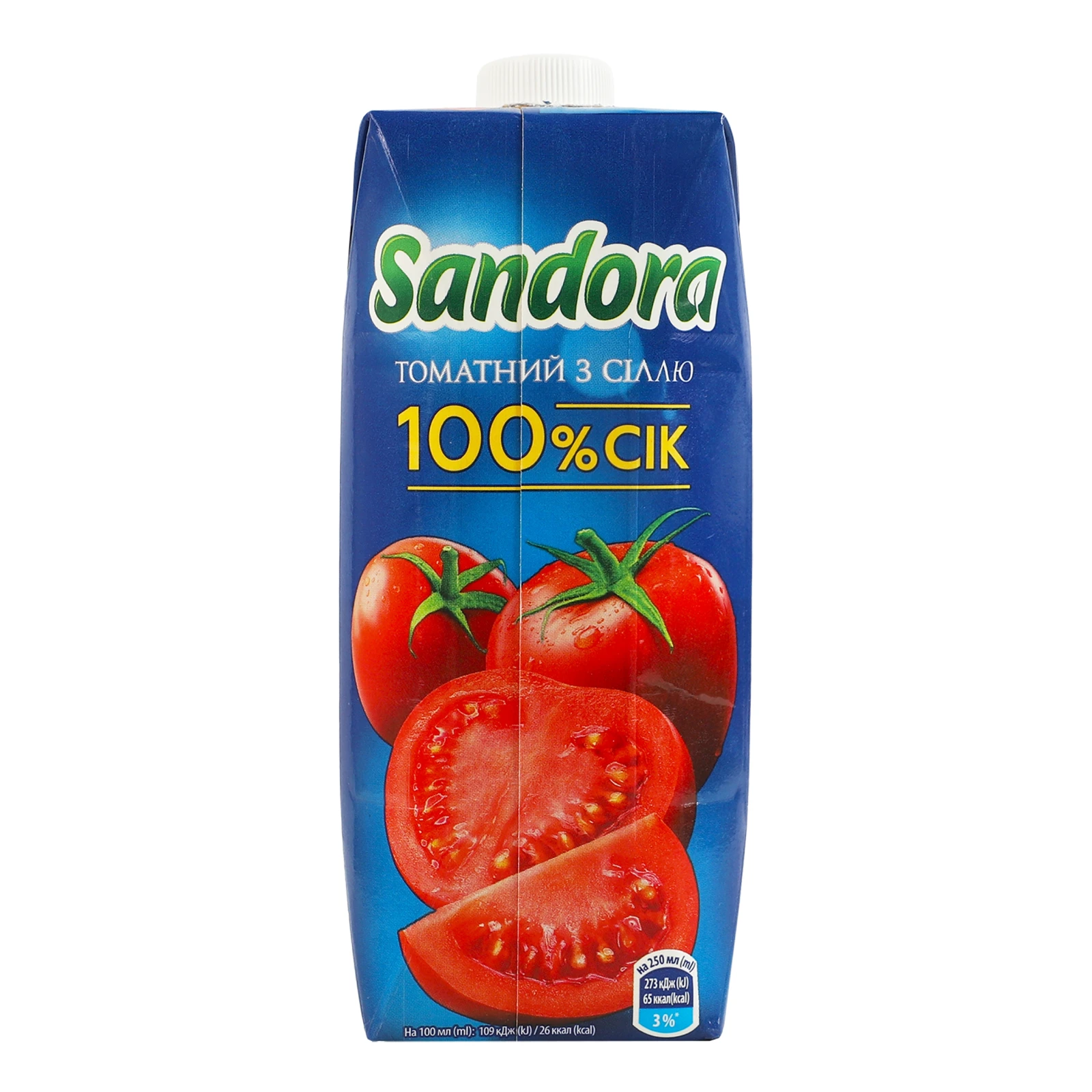 Сік Sandora відновлений стерилізований Томатний з сіллю 500мл Фото №:2