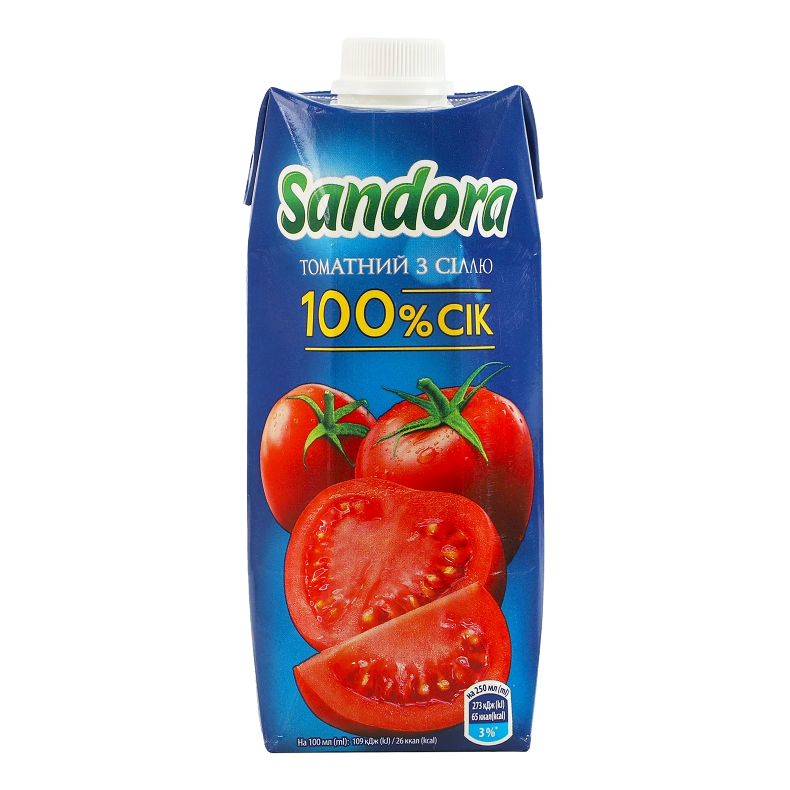 Сік Sandora відновлений стерилізований Томатний з сіллю 500мл Фото №:1