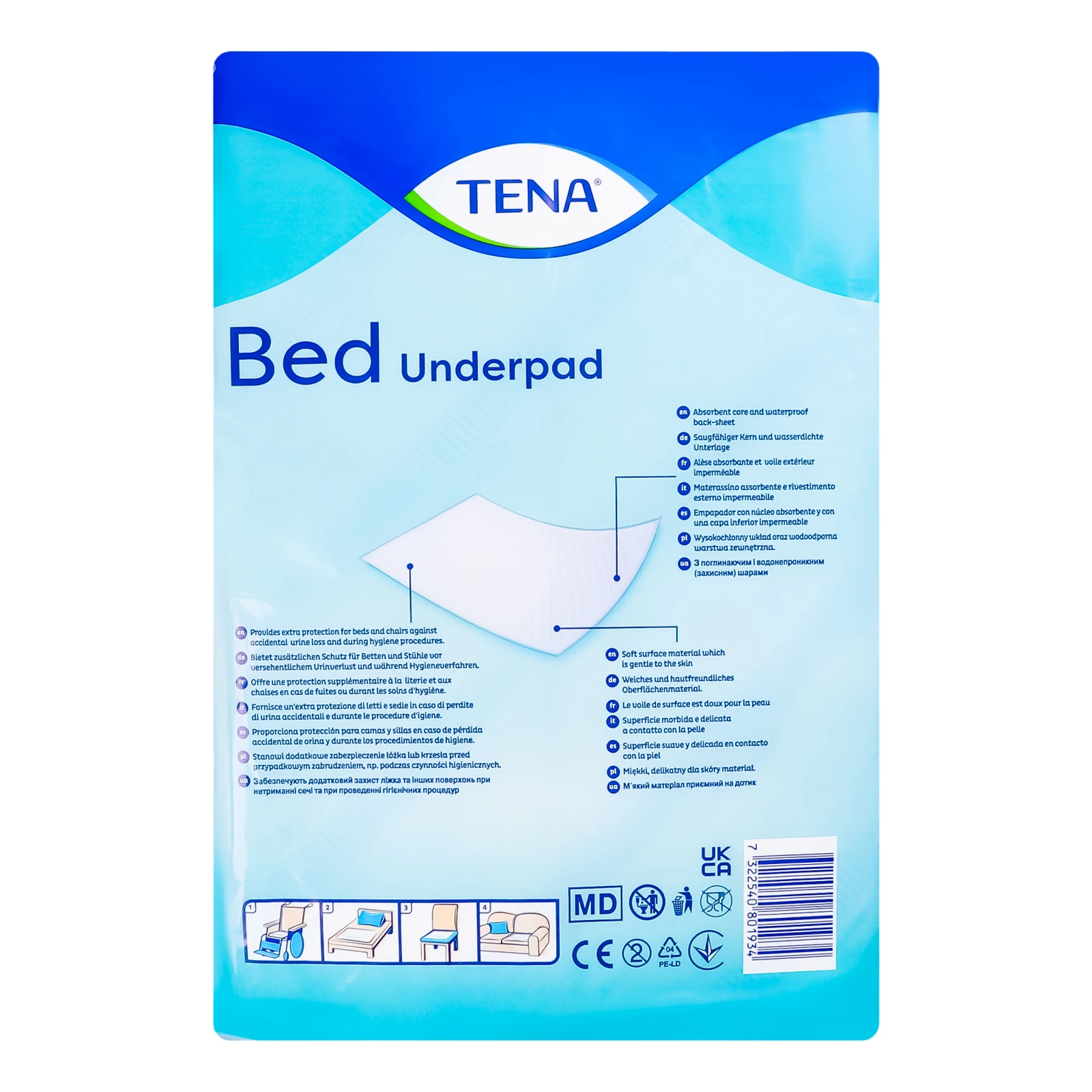 Пелюшки Tena Bed Plus 60*90 5шт Фото №:2