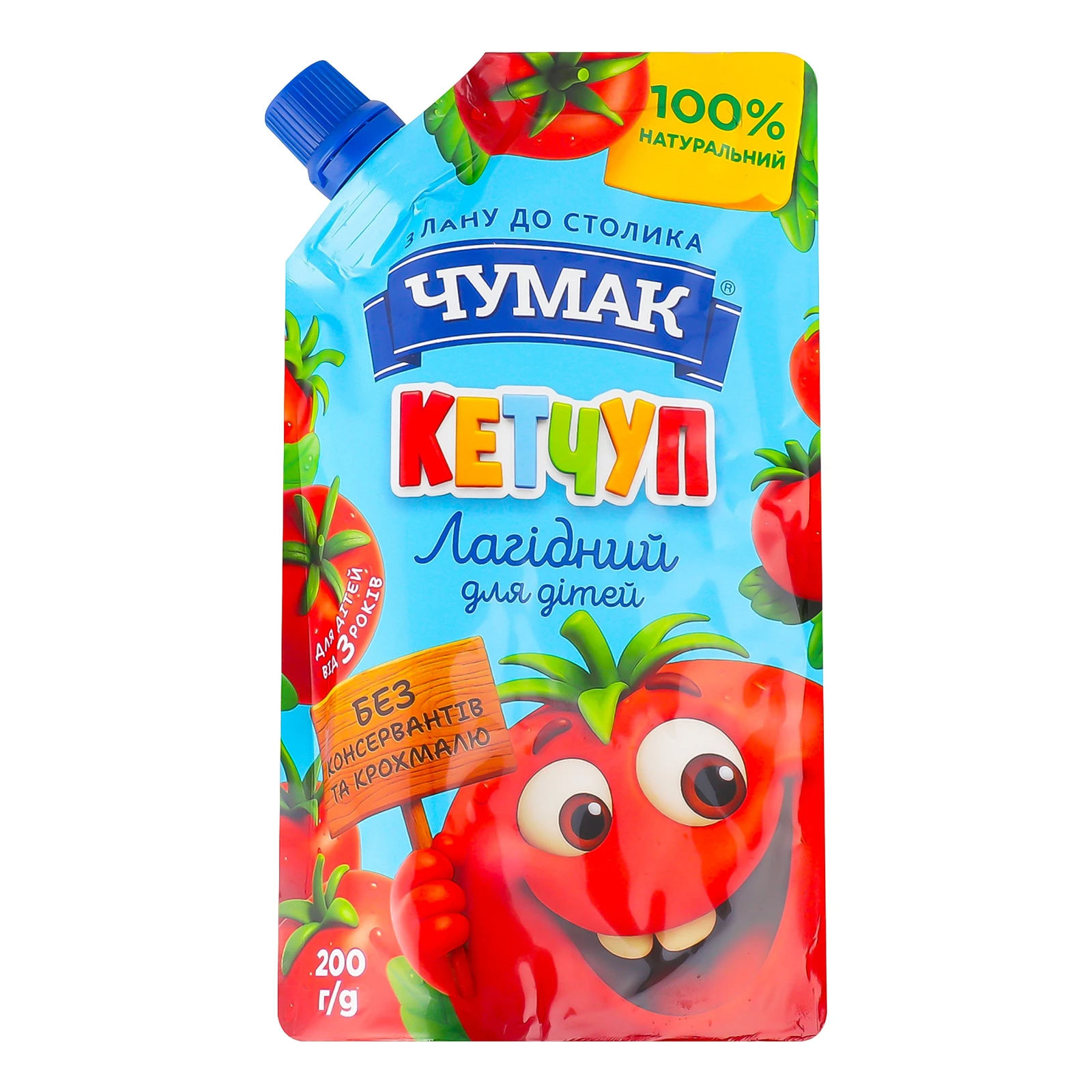 Кетчуп Чумак Лагідний пастеризований для дітей від 3-х років 200г Фото №:1