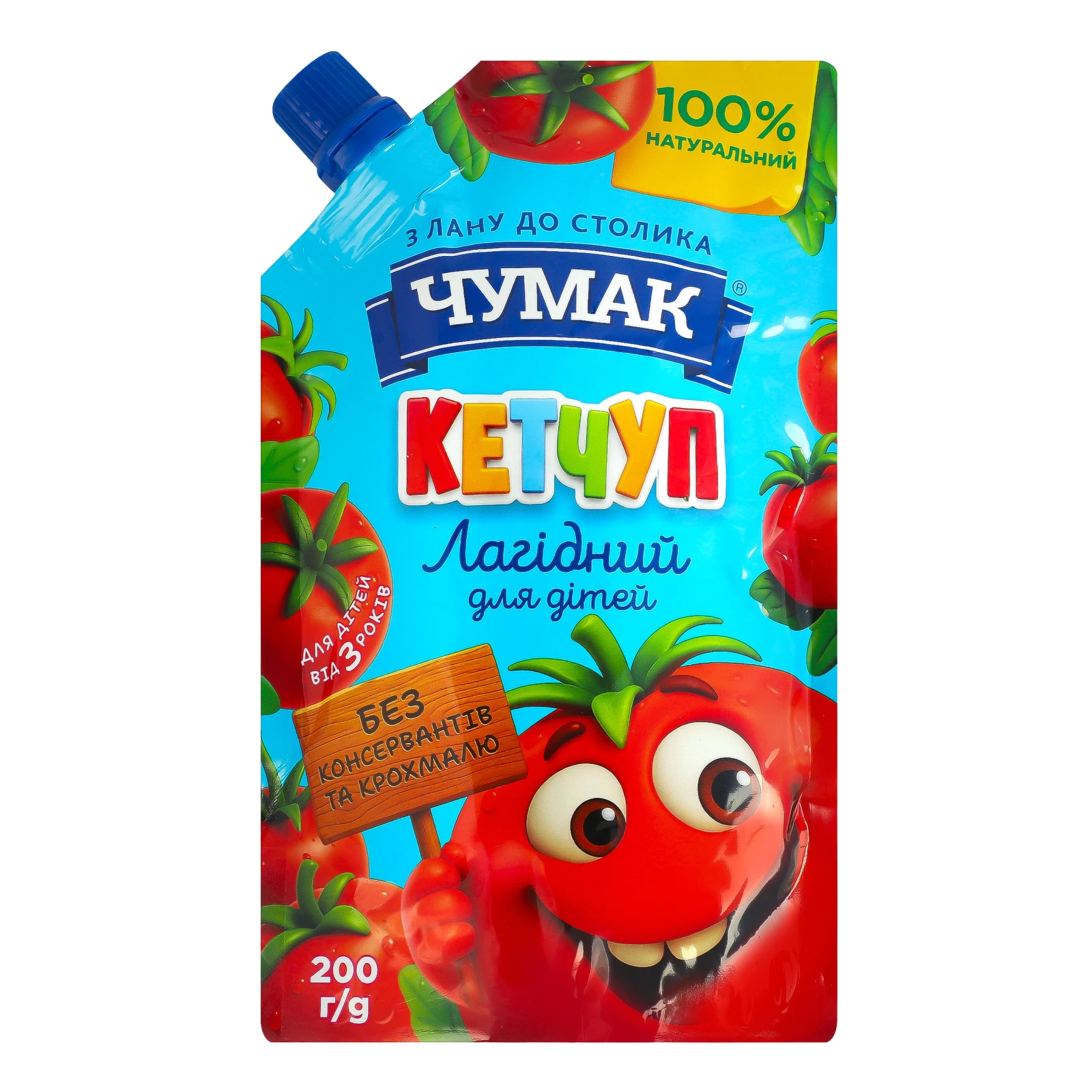 Кетчуп Чумак Лагідний пастеризований для дітей від 3-х років 200г Фото №:1
