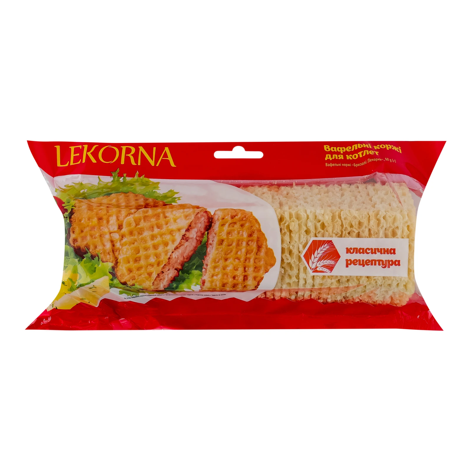 Коржі Lekorna вафельні Бризолі 40шт 50г