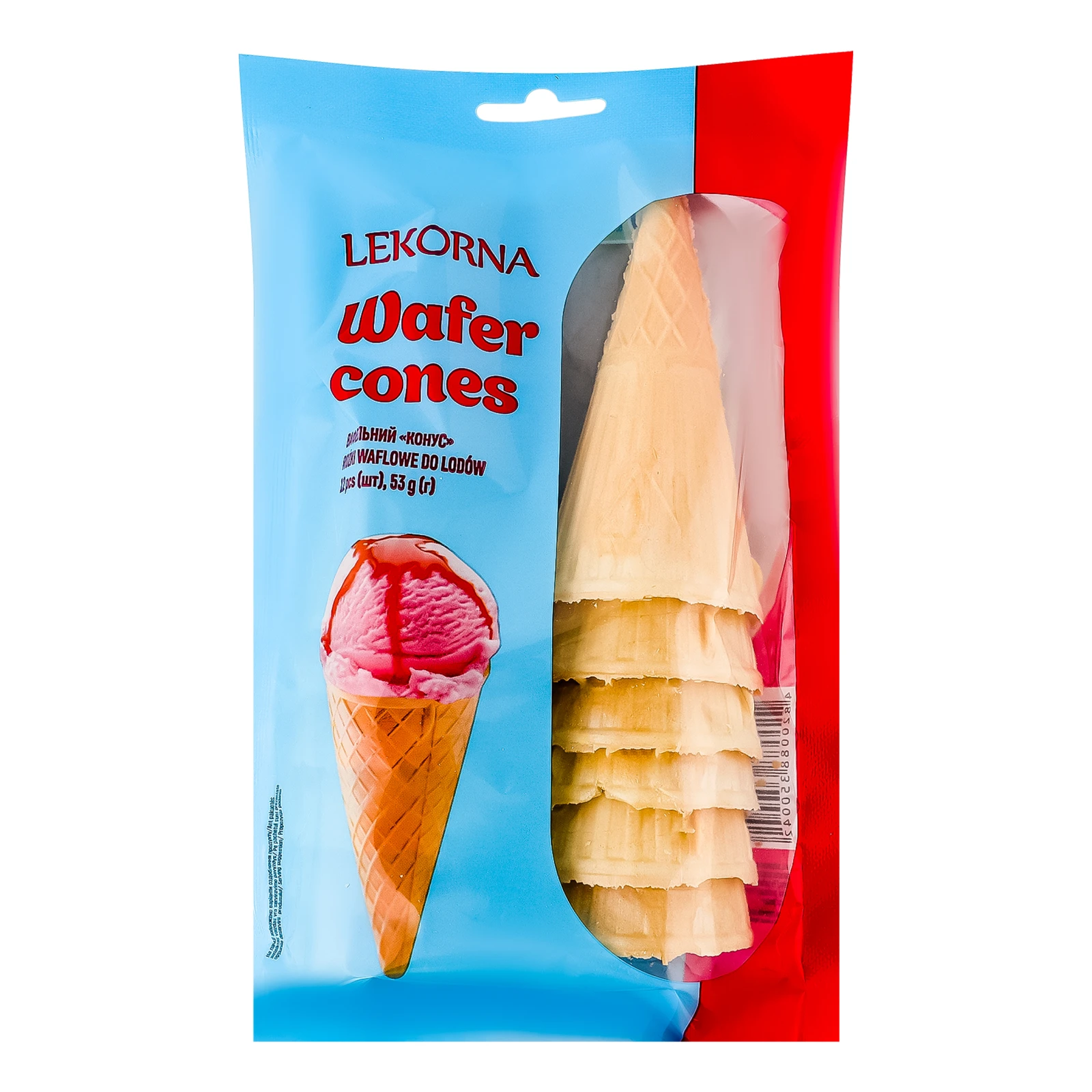 Конус Lekorna вафельний 12шт 53г