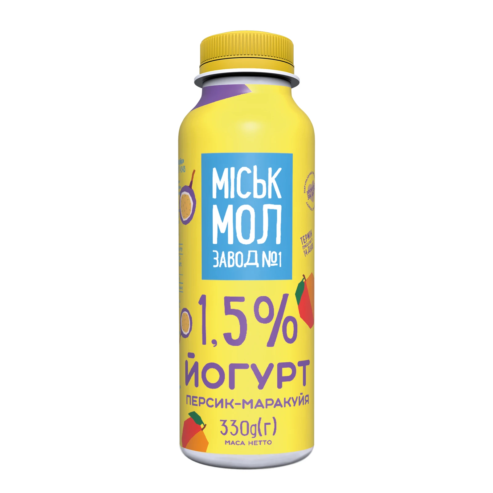 Йогурт Міськмолзавод №1 Персик-маракуйя 1.5% Фото №:1