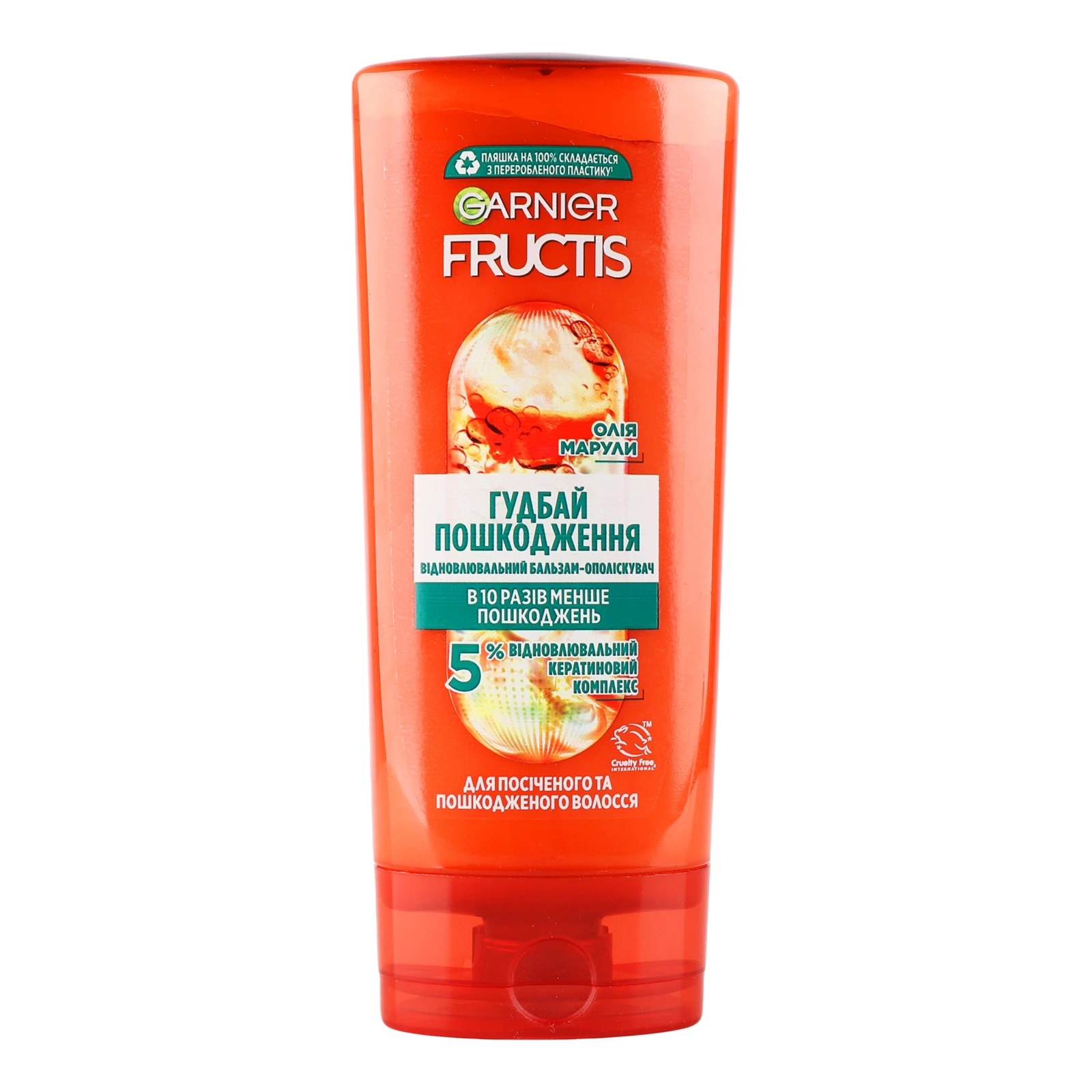 Бальзам-ополіскувач Garnier Fructis Гудбай пошкодження для волосся відновлювальний Олія марули 200мл Фото навігації №:1