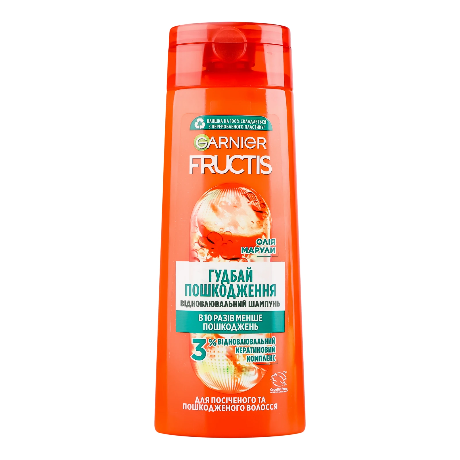Шампунь Garnier Fructis Гудбай пошкодження для посіченого та пошкодженого волосся відновлювальний 250мл Фото №:1