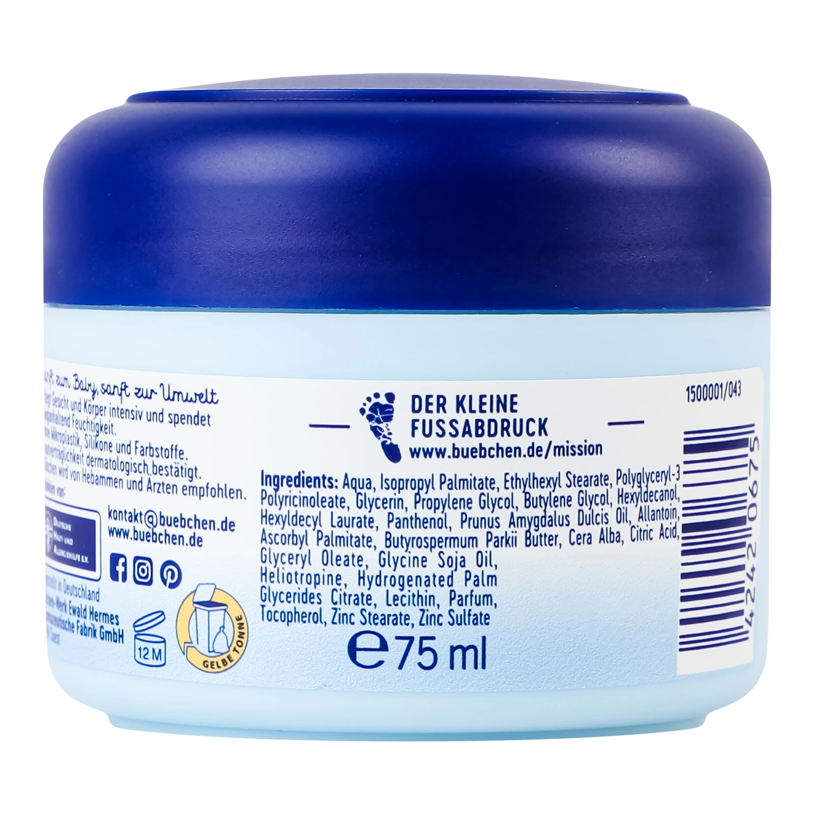 Крем Bubchen дитячий косметичний 75мл Фото №:2