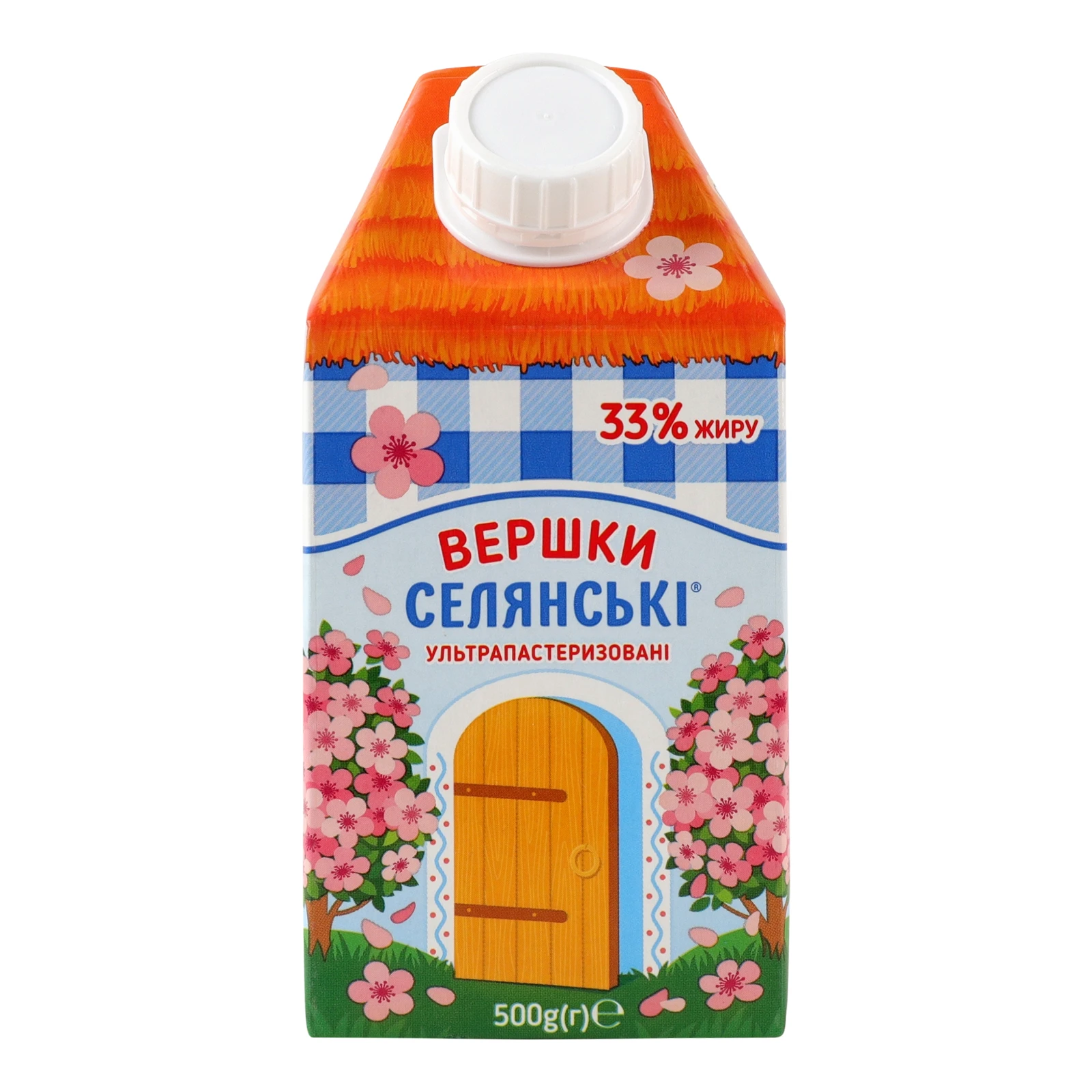 Вершки Селянські ультрапастеризовані 33% 500г Фото №:1