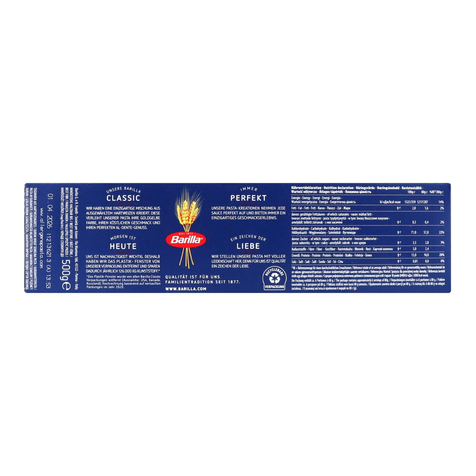 Макаронні вироби Barilla з твердих сортів пшениці Bavette №13 500г Фото №:2