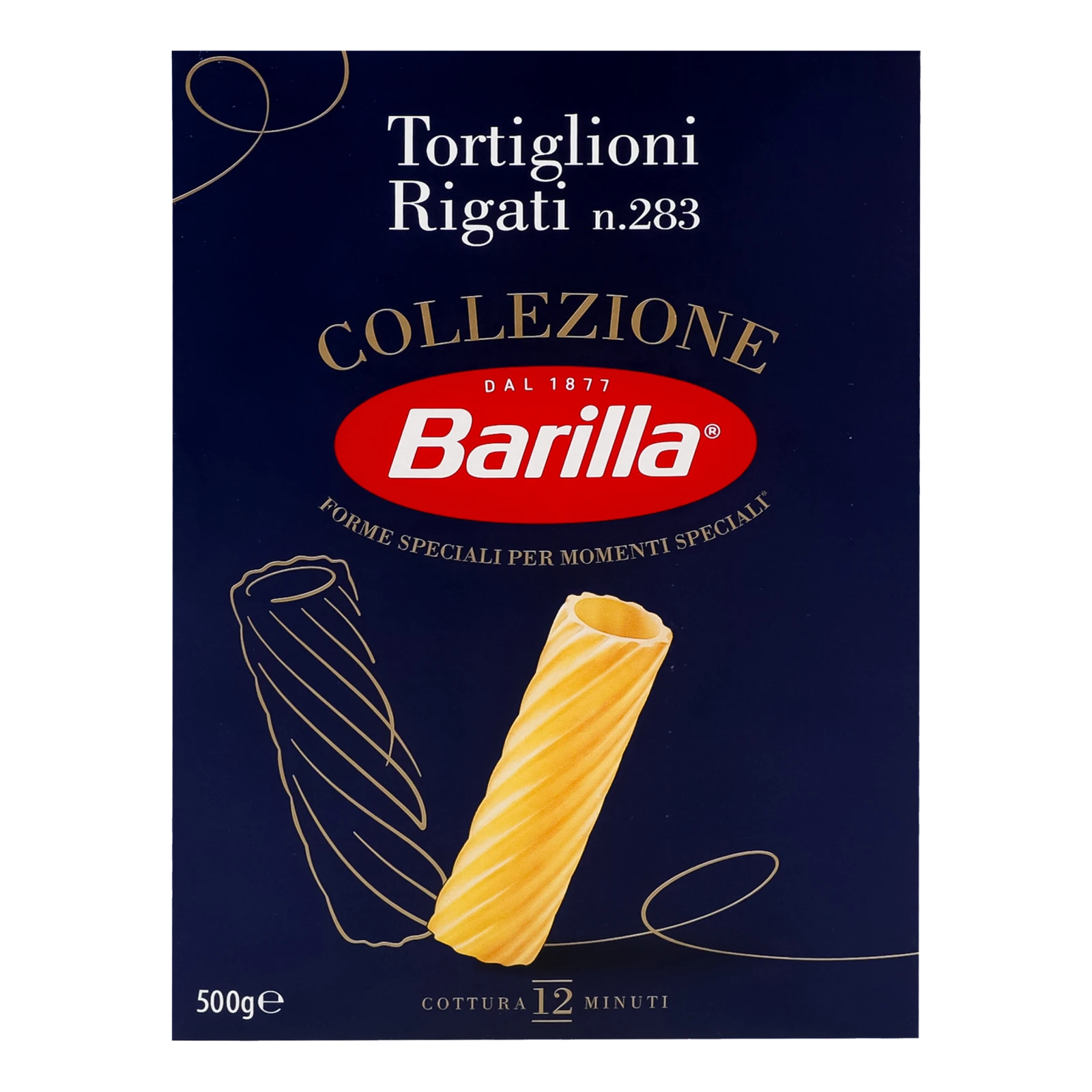 Вироби макаронні Barilla Тortiglioni Rigati №283 з твердих сортів пшениці 500г Фото №:1