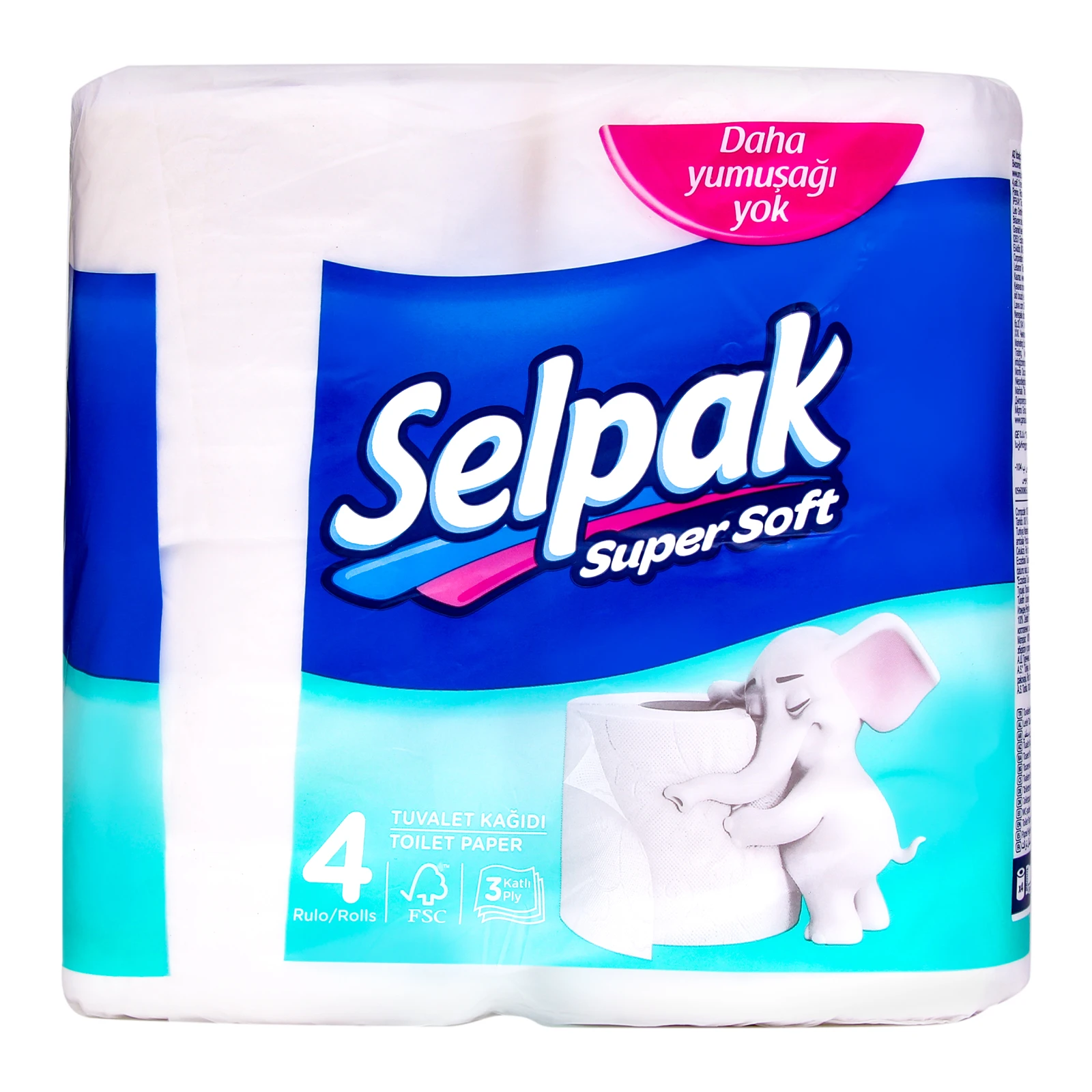 Папір туалетний Selpak Super Soft 3-х шаровий 4шт/уп Фото №:2