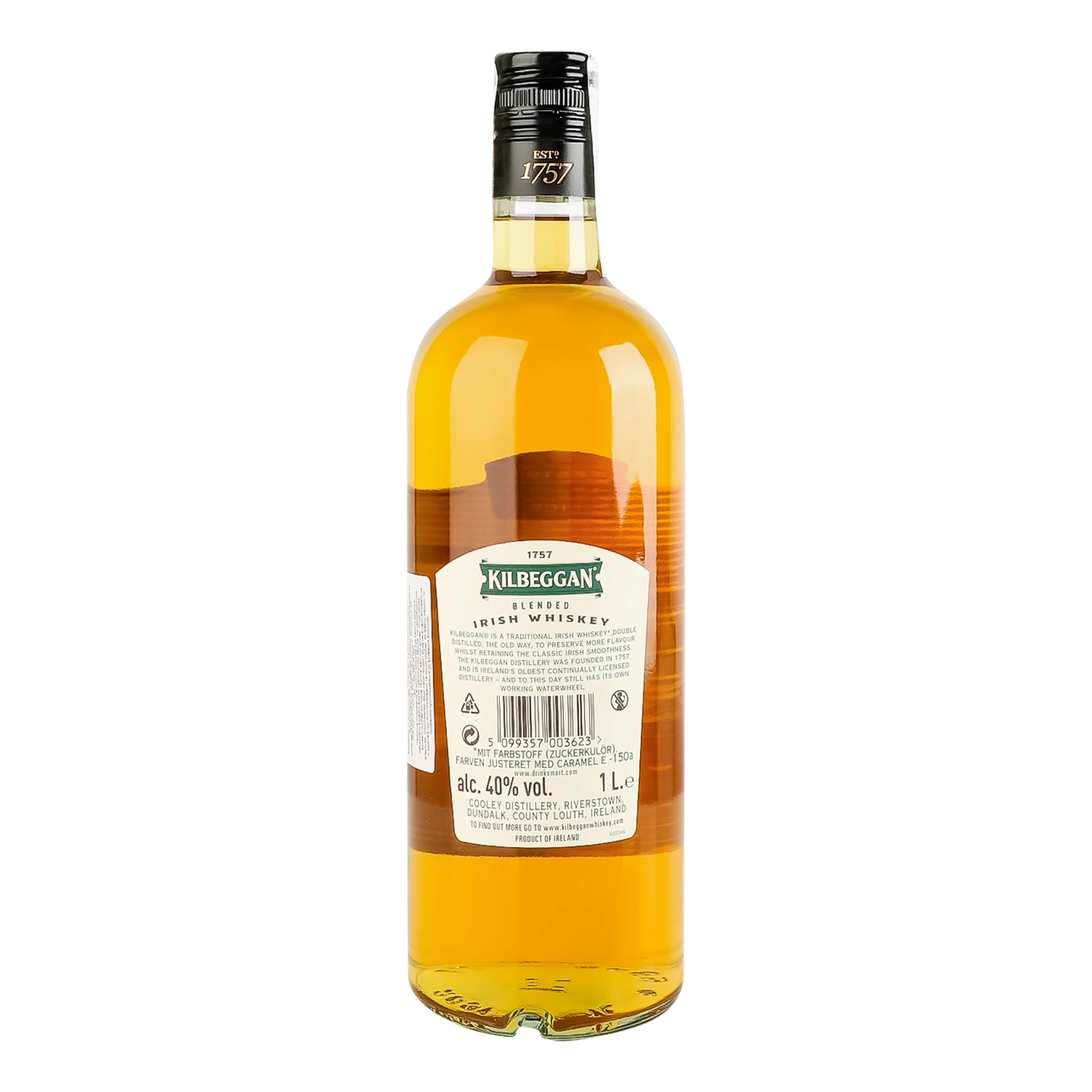 Віскі Kilbeggan ірландське однозернове 40% 1л фото 2