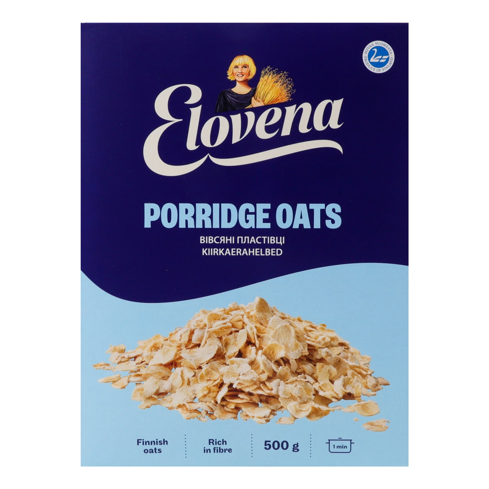 Пластівці Elovena вівсяні з цільного зерна 500г Фото №:1