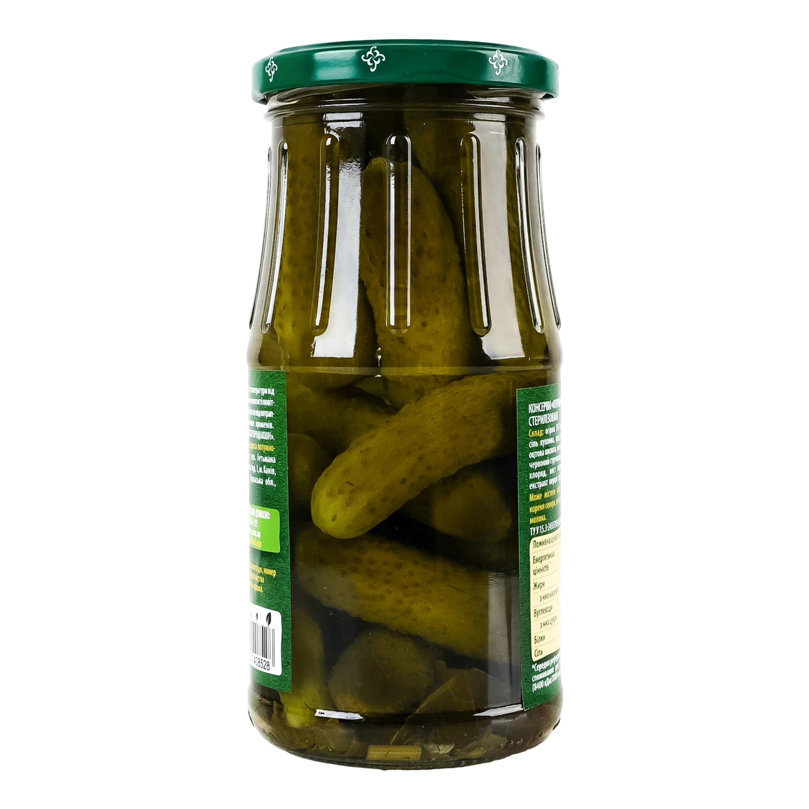 Огірки Верес Гострі мариновані корнішони стерилізовані 435г Фото №:2