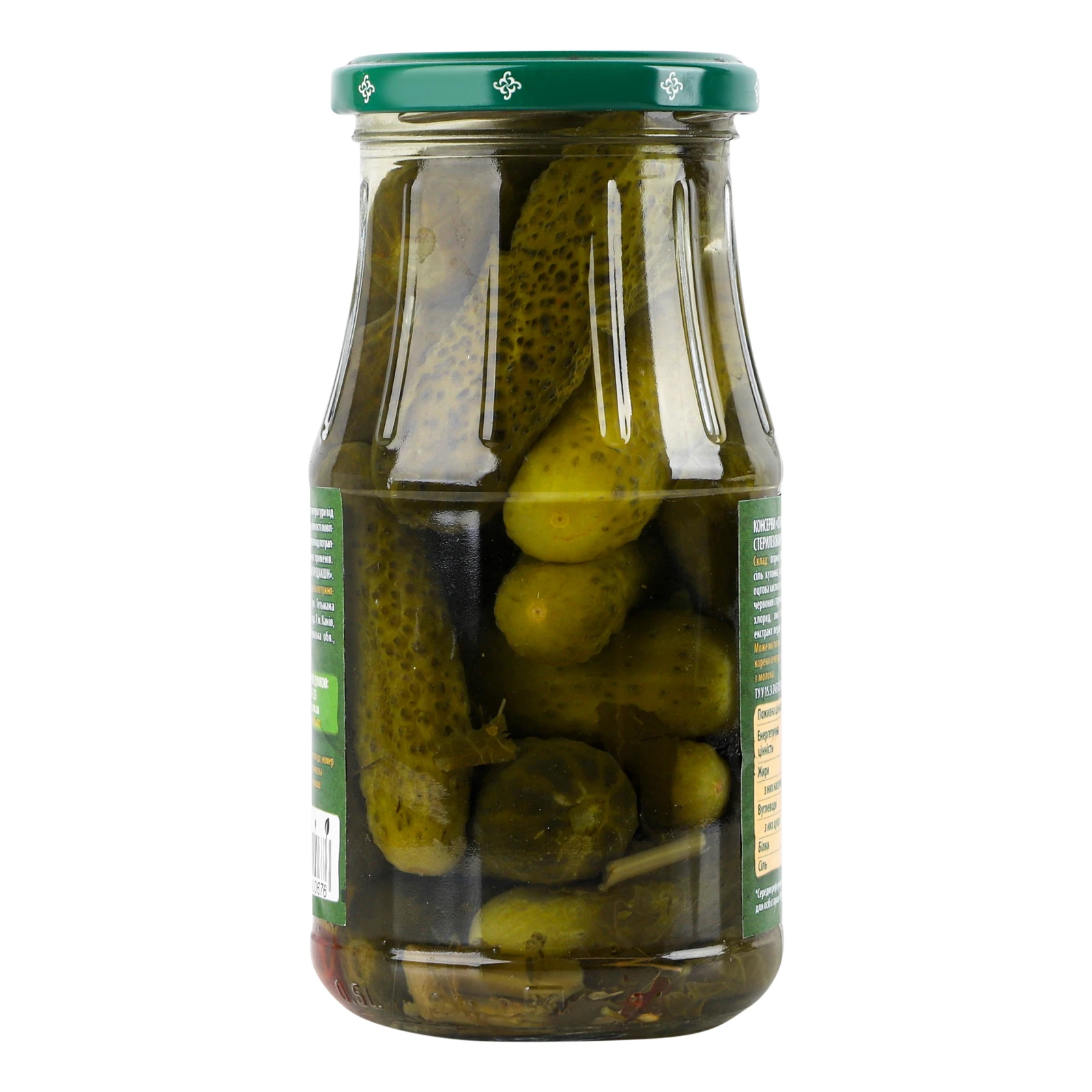 Огірки Верес Корнішони мариновані гострі 500г Фото №:2