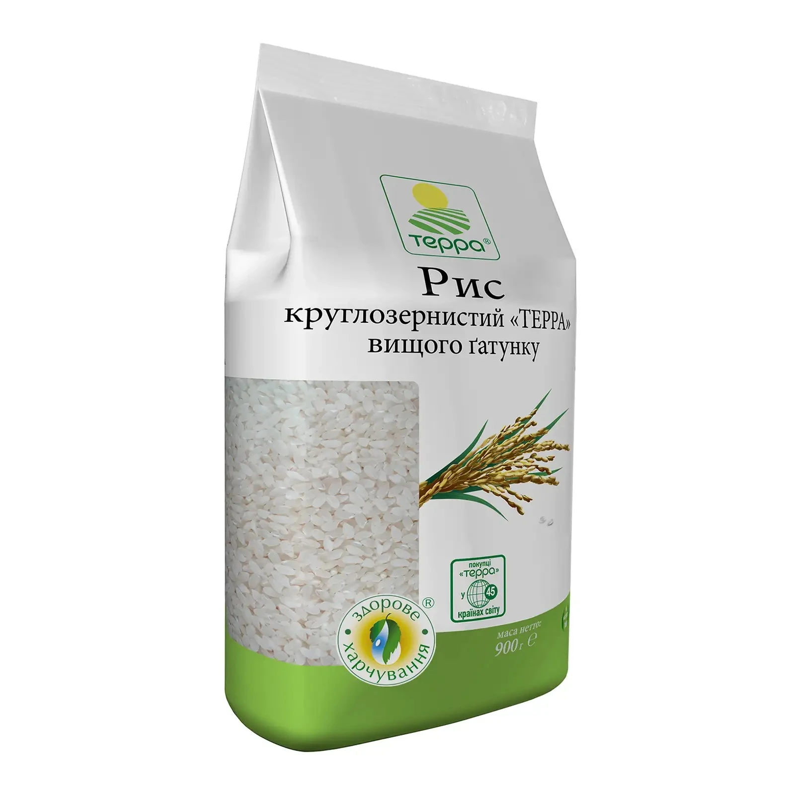 Рис Терра круглозернистий вищого гатунку 900г Фото №:1