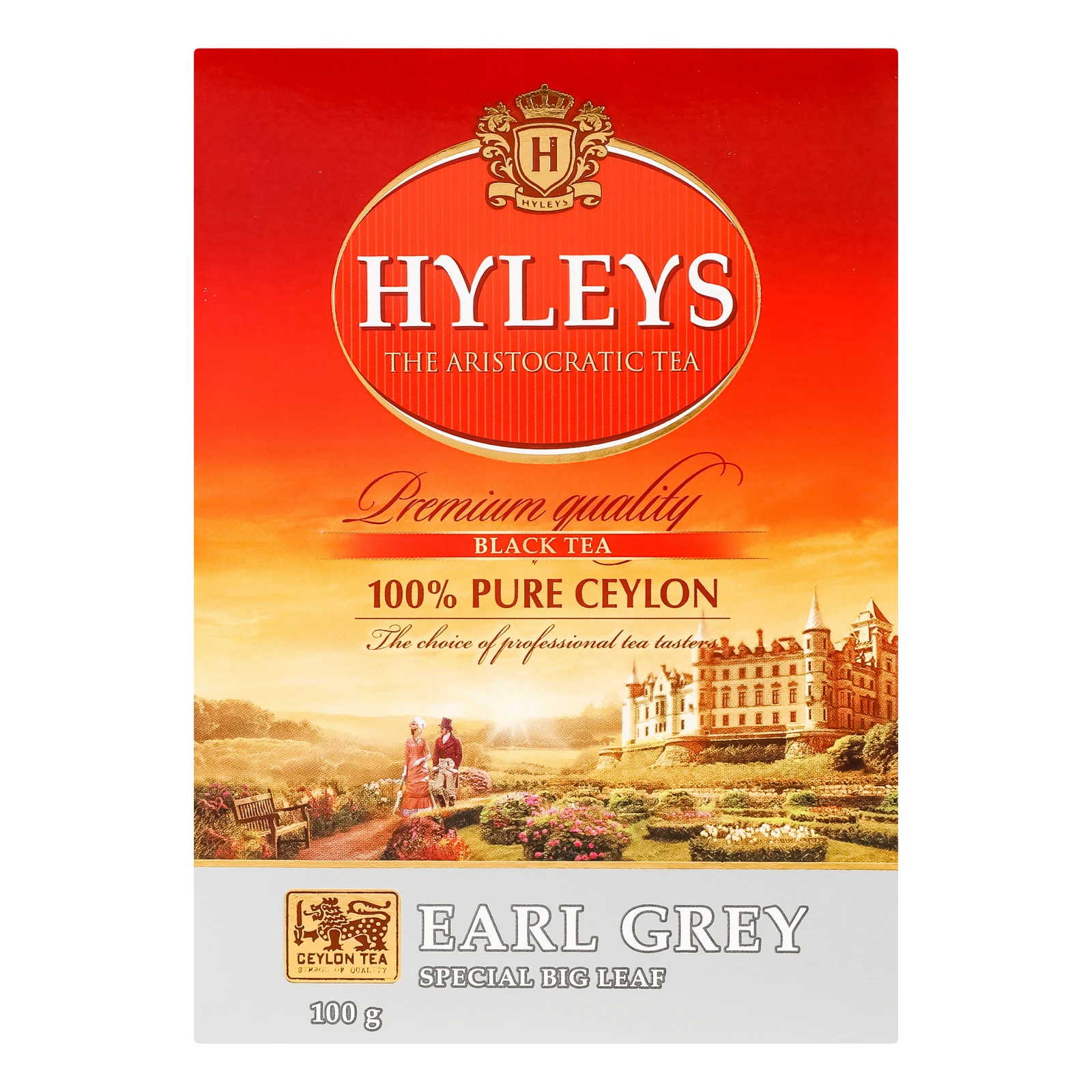 Чай Hyleys Earl Grey чорний байховий цейлонський суцільнолистовий ароматизований бергамотом 100г Фото навігації №:1