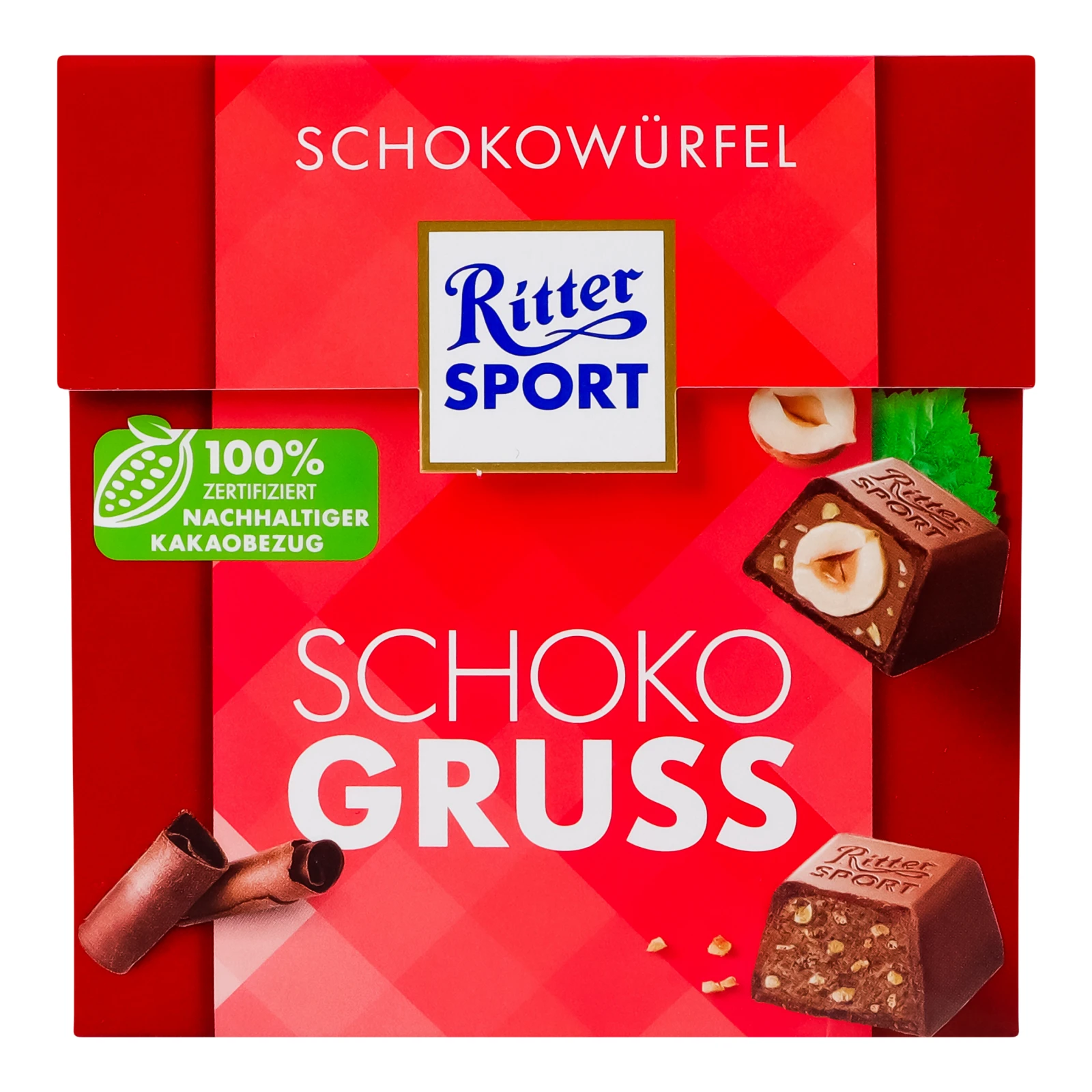 Цукерки Ritter Sport Шоколадні куби шоколадні молочні 176г Фото навігації №:1