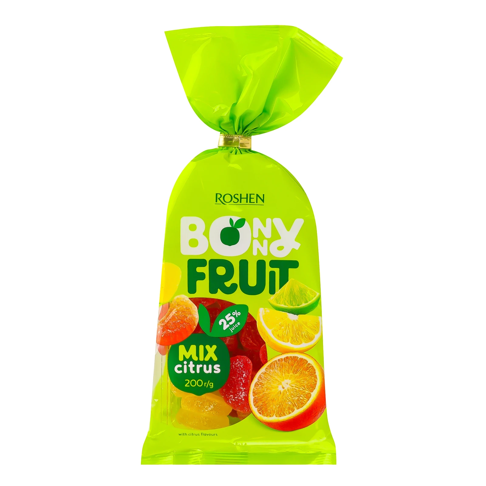 Цукерки желейні Roshen Bonny Fruit Citrus Mix 200г Фото №:1