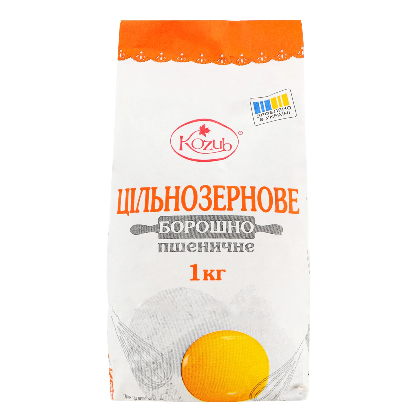 Борошно Kozub пшеничне цільнозернове 1кг