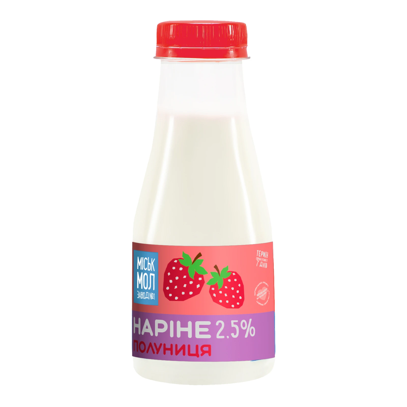 Продукт кисломолочний Міськмолзавод №1 Наріне Полуниця 2.5% 330г Фото №:1