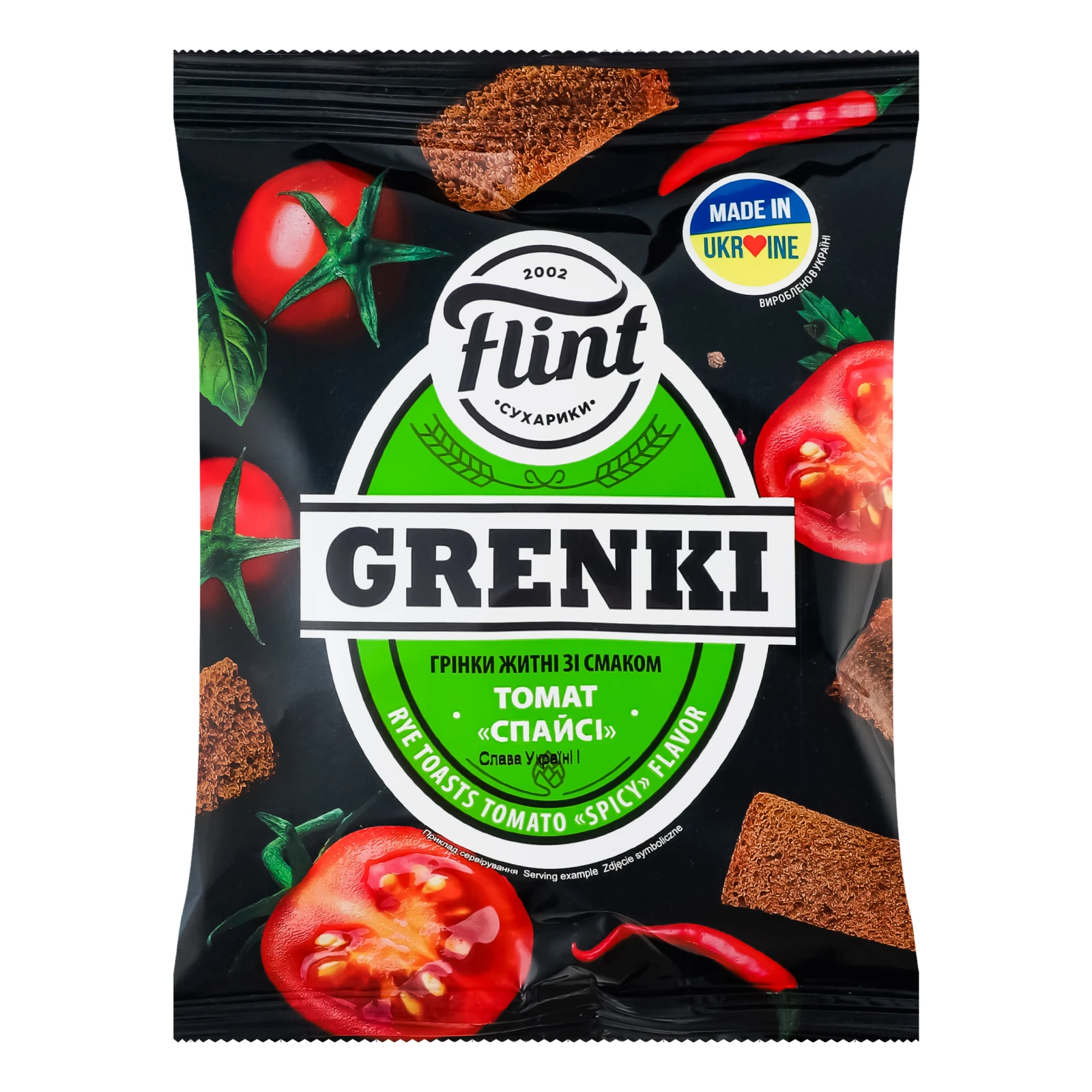 Грінки Flint Grenki Томат спайсі житні 100г Фото №:1