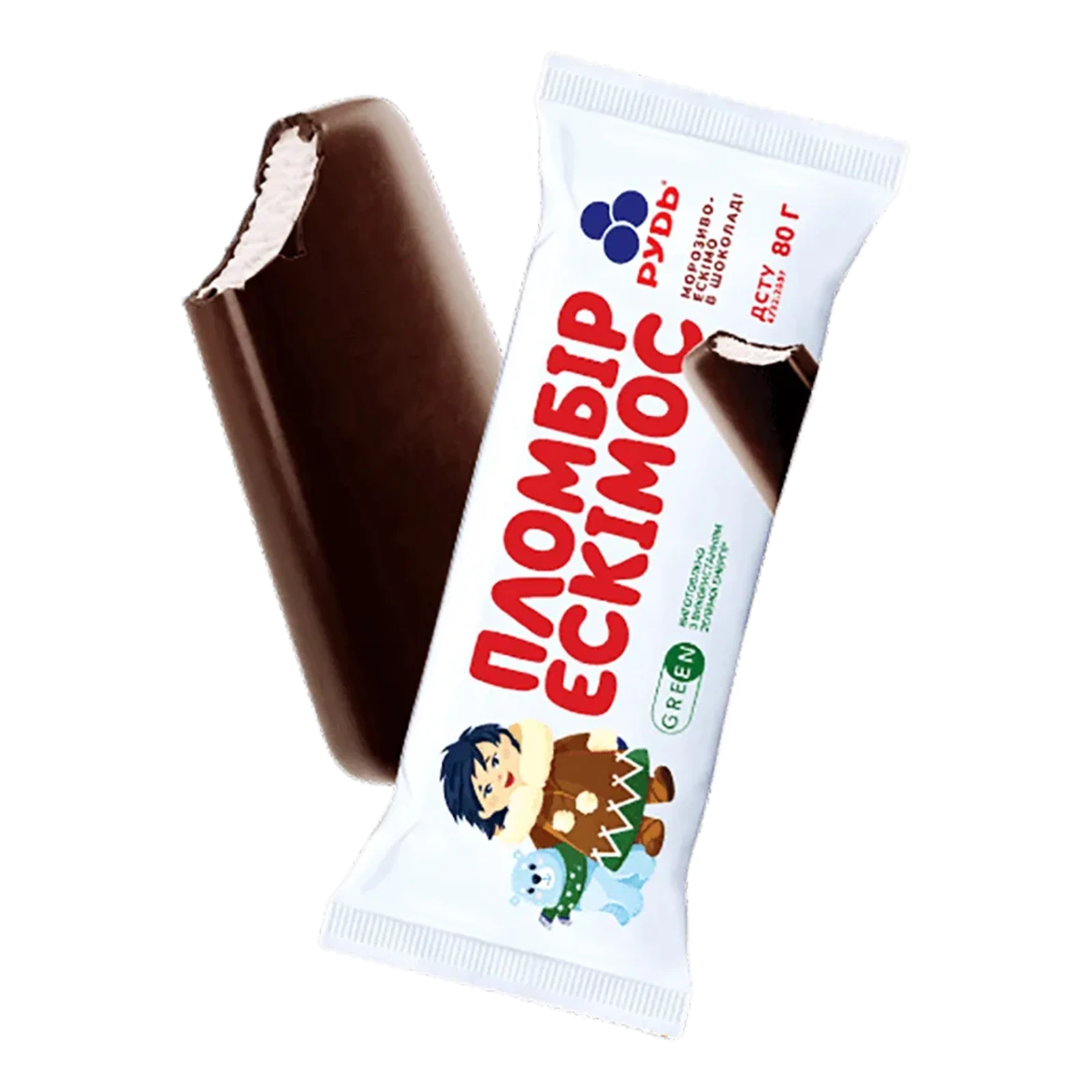 Морозиво Рудь Ескімос пломбір в шоколаді ескімо 80г Фото №:2