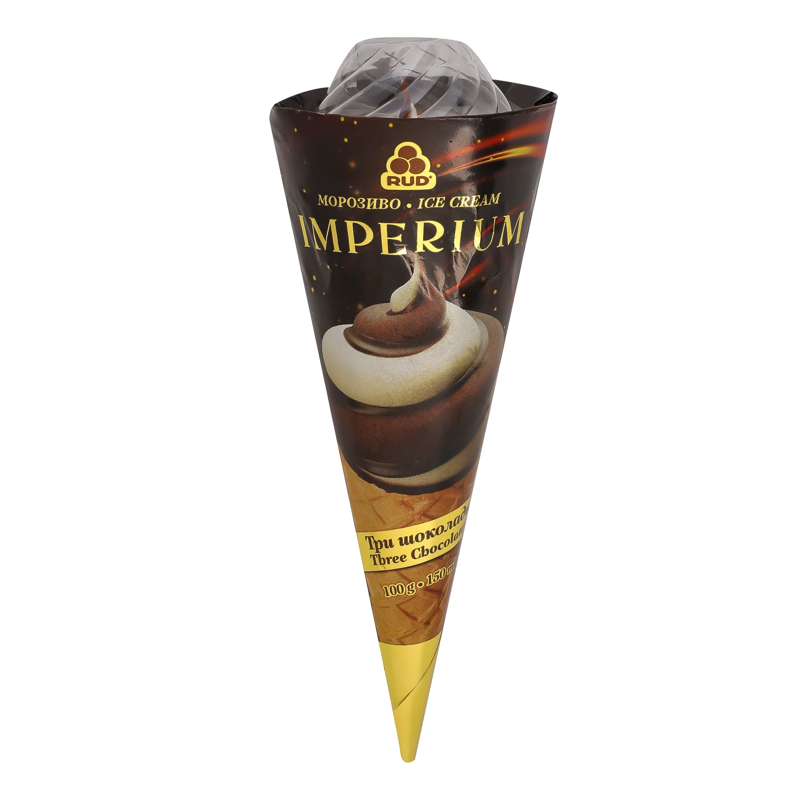 Морозиво Rud Imperium пломбір Три шоколада 100г Фото №:1