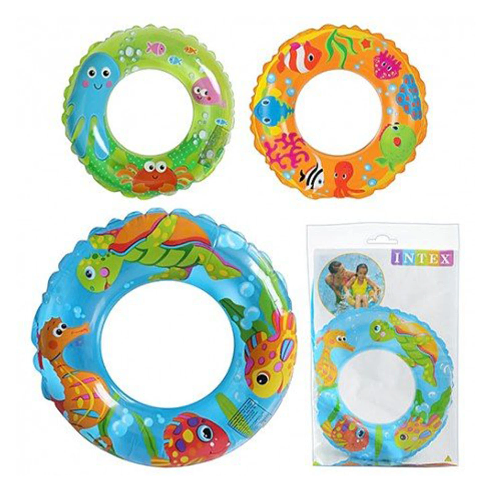 Коло Intex надувне 59242 діаметр 61см  6-10 років прозорий 25-16см кул. Фото №:1