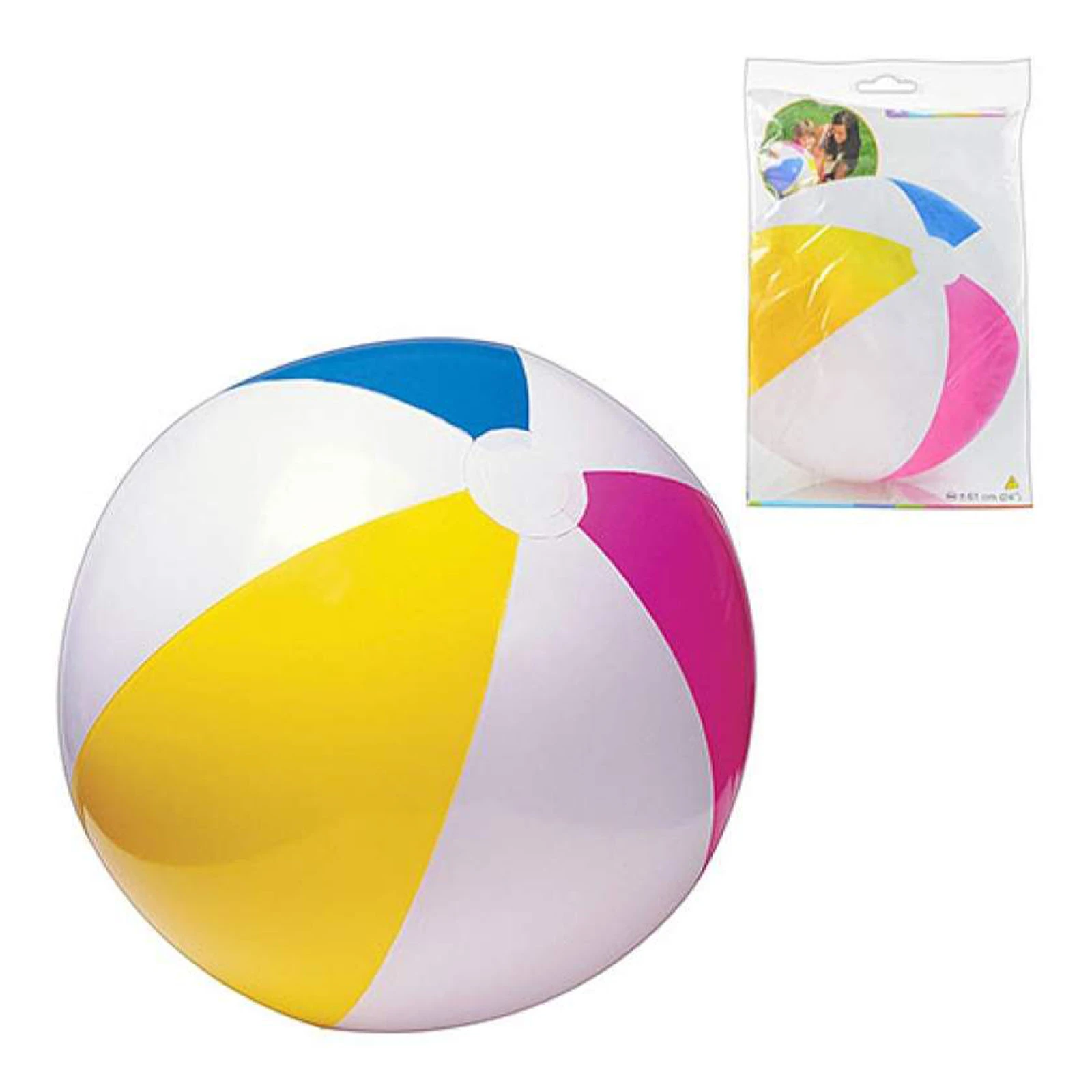 М`яч Intex надувний різнокольоровий 61см 59030 Фото №:1