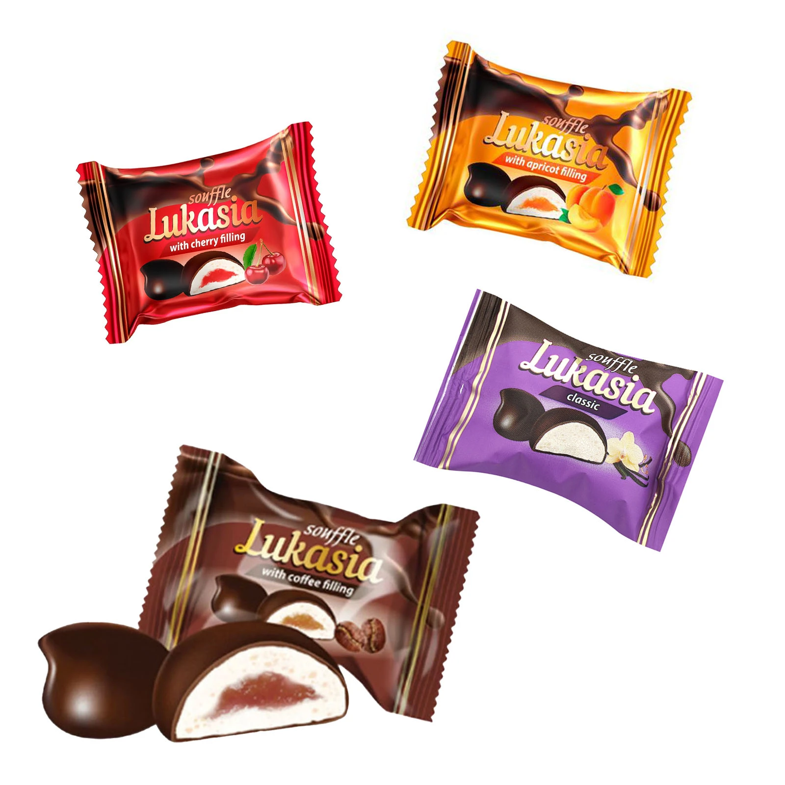 Цукерки Lukas Лукася глазуровані кондитерською глазур'ю зі збивним корпусом Фото №:1