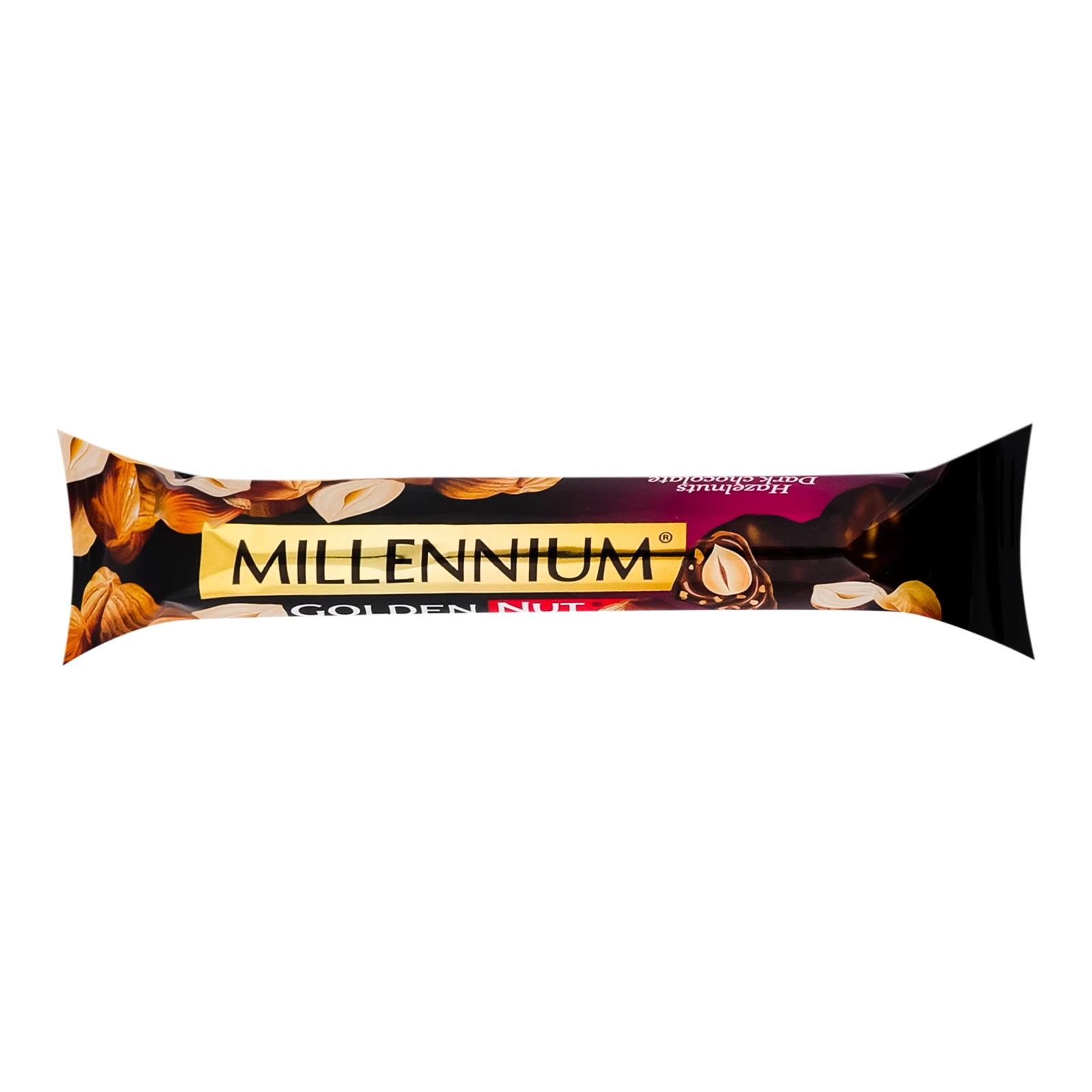 Шоколад Millennium Golden Nut чорний з начинкою та цілими горіхами 40г Фото №:1