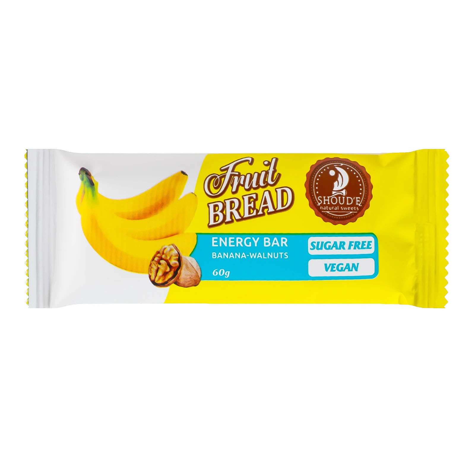 Батончик енергетичний Shoud'e Fruit bread Banana-walnuts 60г Фото №:1