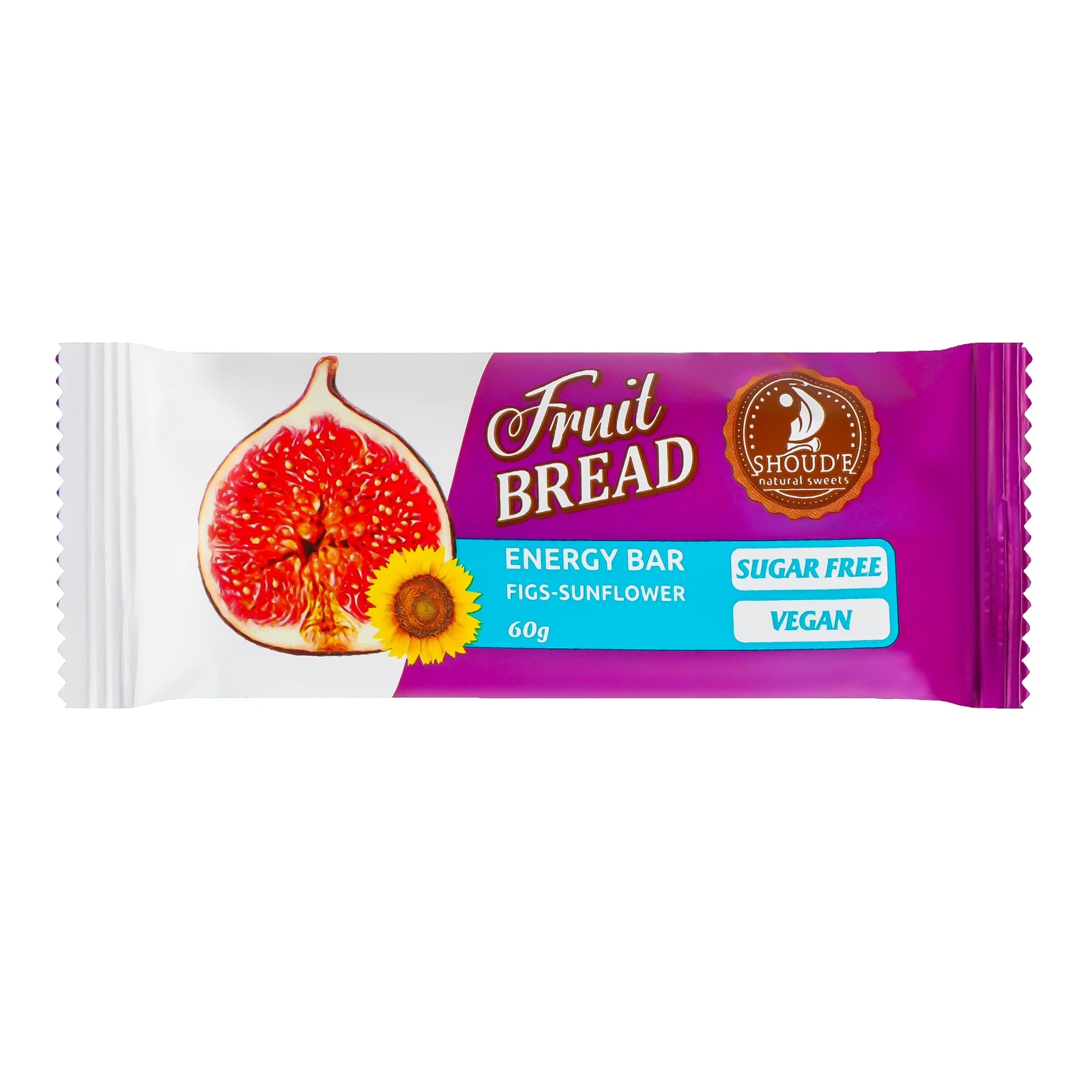 Батончик енергетичний Shoud'e Fruit bread Figs-sunflower 60г Фото №:1