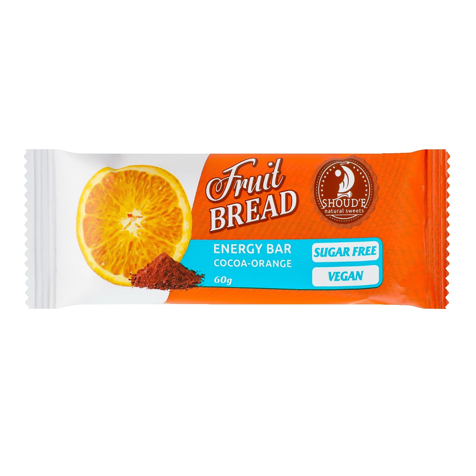 Батончик енергетичний Shoud'e Fruit bread Cocoa-orange 60г Фото навігації №:1