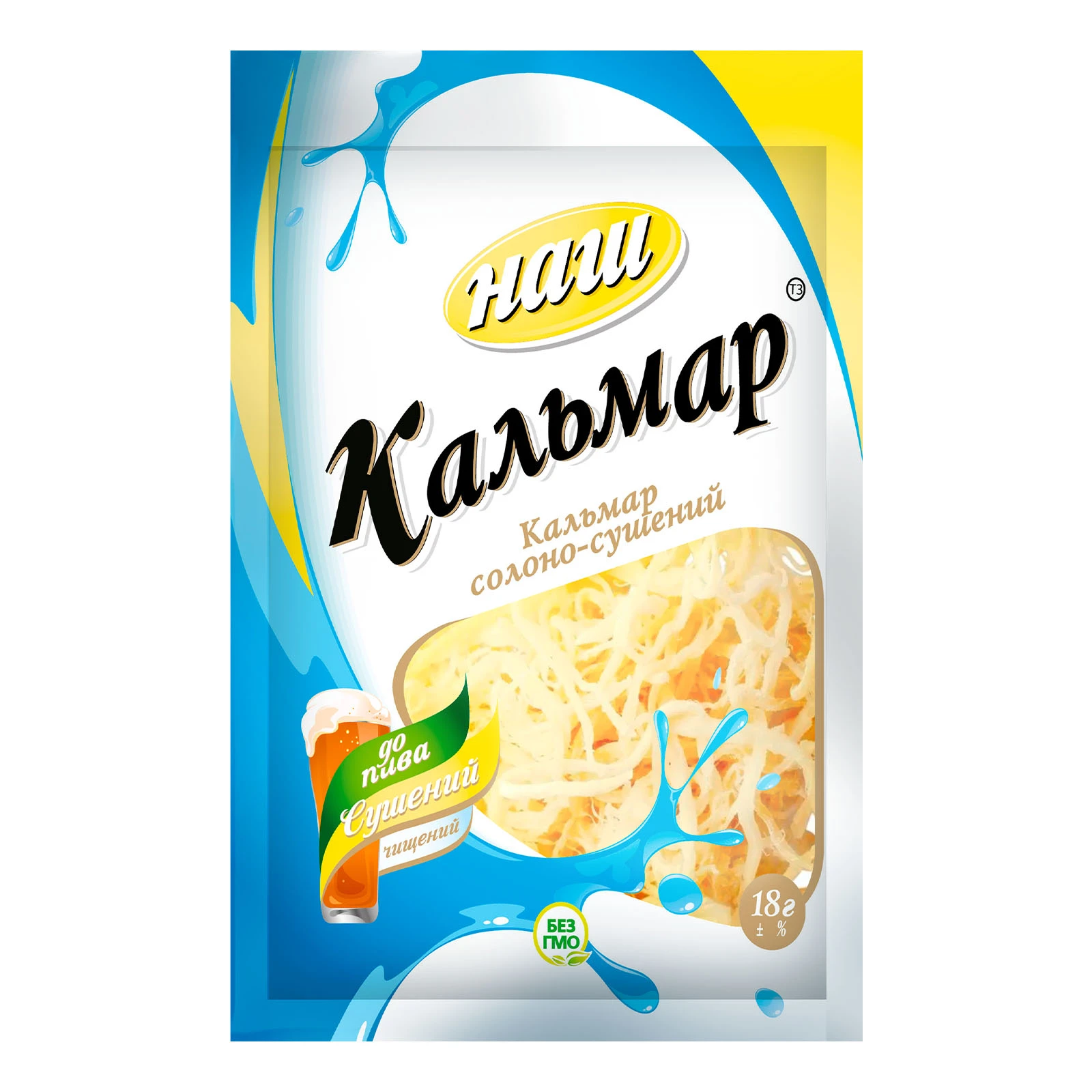 Кальмар Наш солоно-сушений стружка 18г Фото №:1