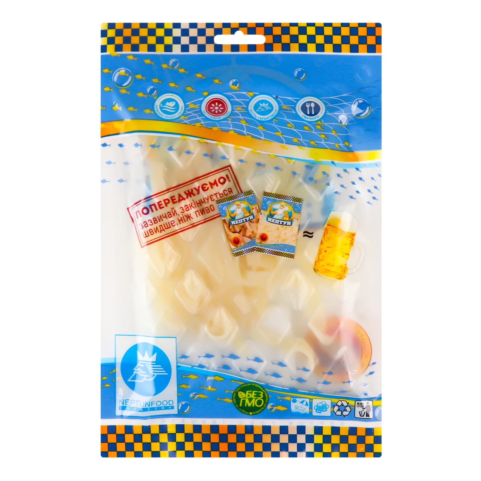 Кальмар Нептун кільця солоно-сушений 60г Фото №:2