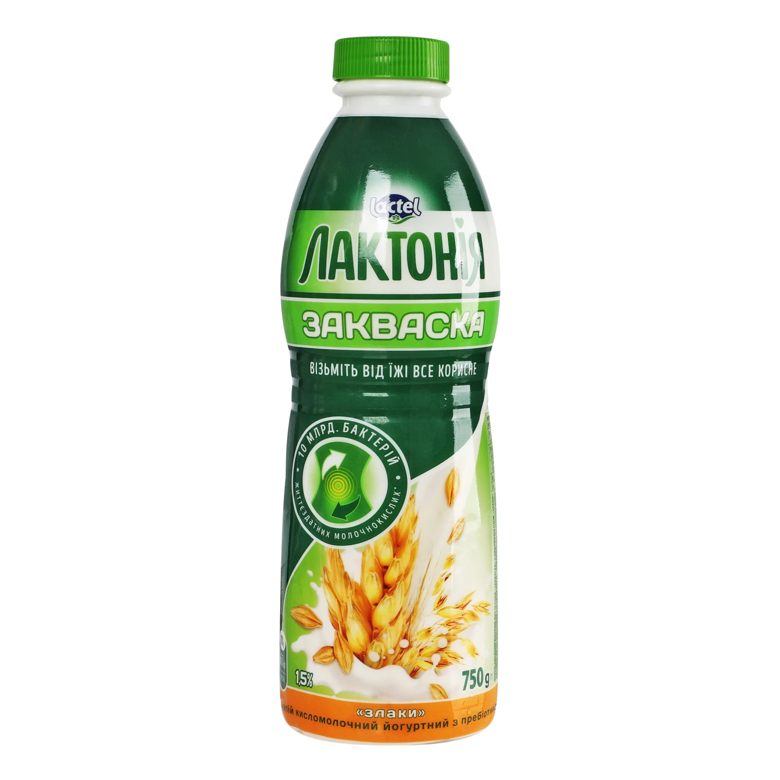 Закваска Лактонія з пребіотиком Злаки 1.5% 750г Фото №:1