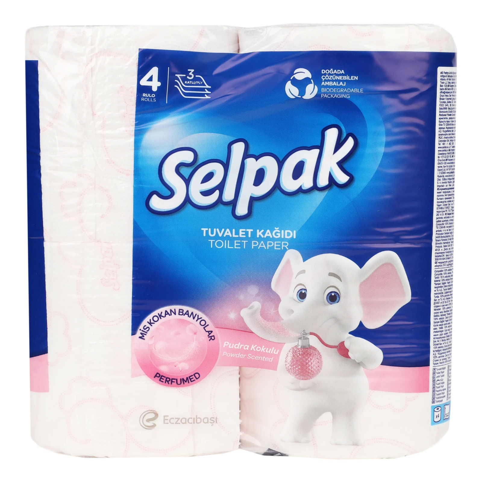 Папір туалетний Selpak Powder Scented 3-х шаровий 4шт Фото №:2