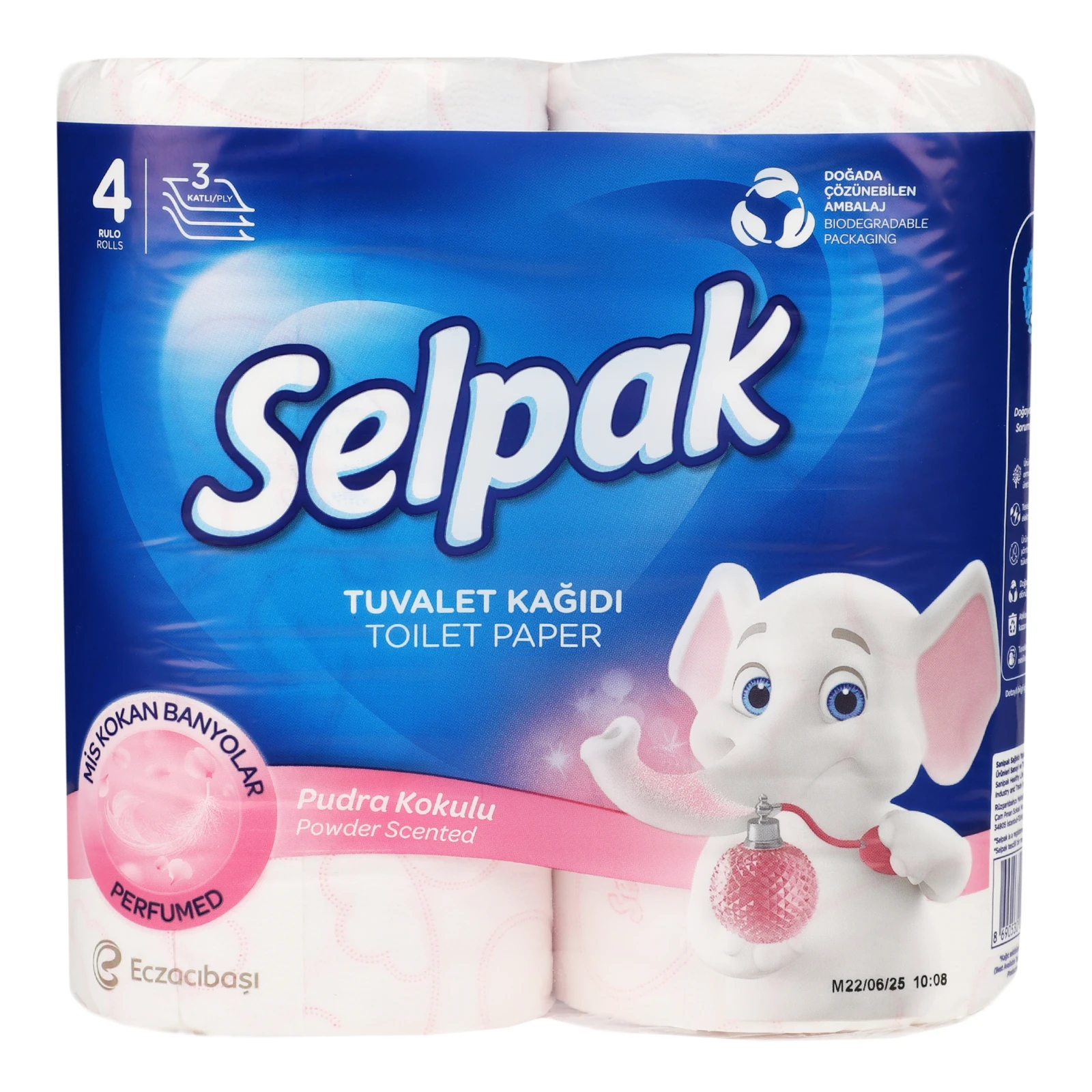 Папір туалетний Selpak Powder Scented 3-х шаровий 4шт/уп Фото навігації №:1