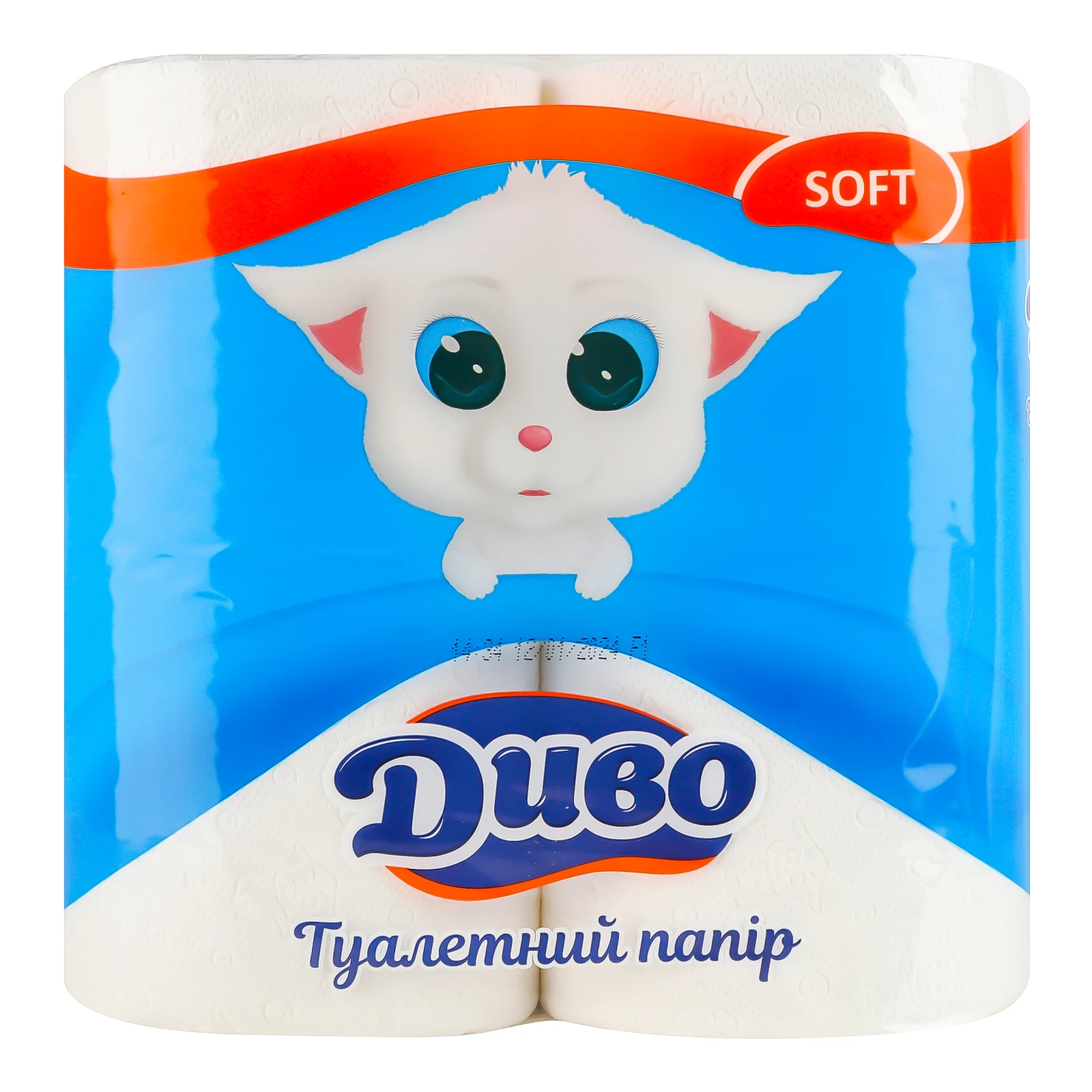 Папір туалетний Диво Soft 2-х шаровий 4шт/уп Фото №:1