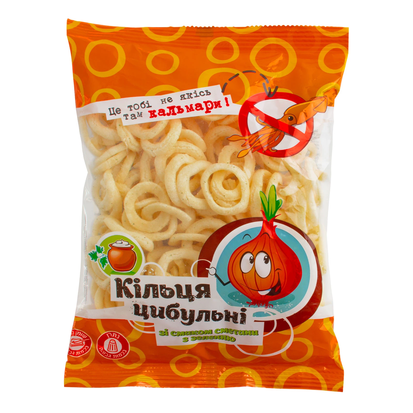 Снеки з пелет Кільця цибульні зі смаком сметани з зеленню 70г Фото №:1
