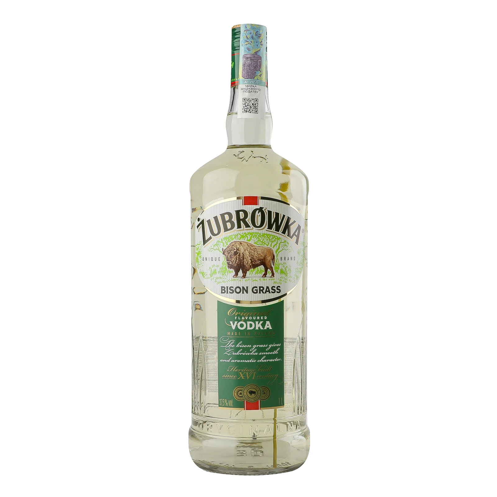 Напій алкогольний Zubrowka Bison Grass 37.5% 1л Фото навігації №:1